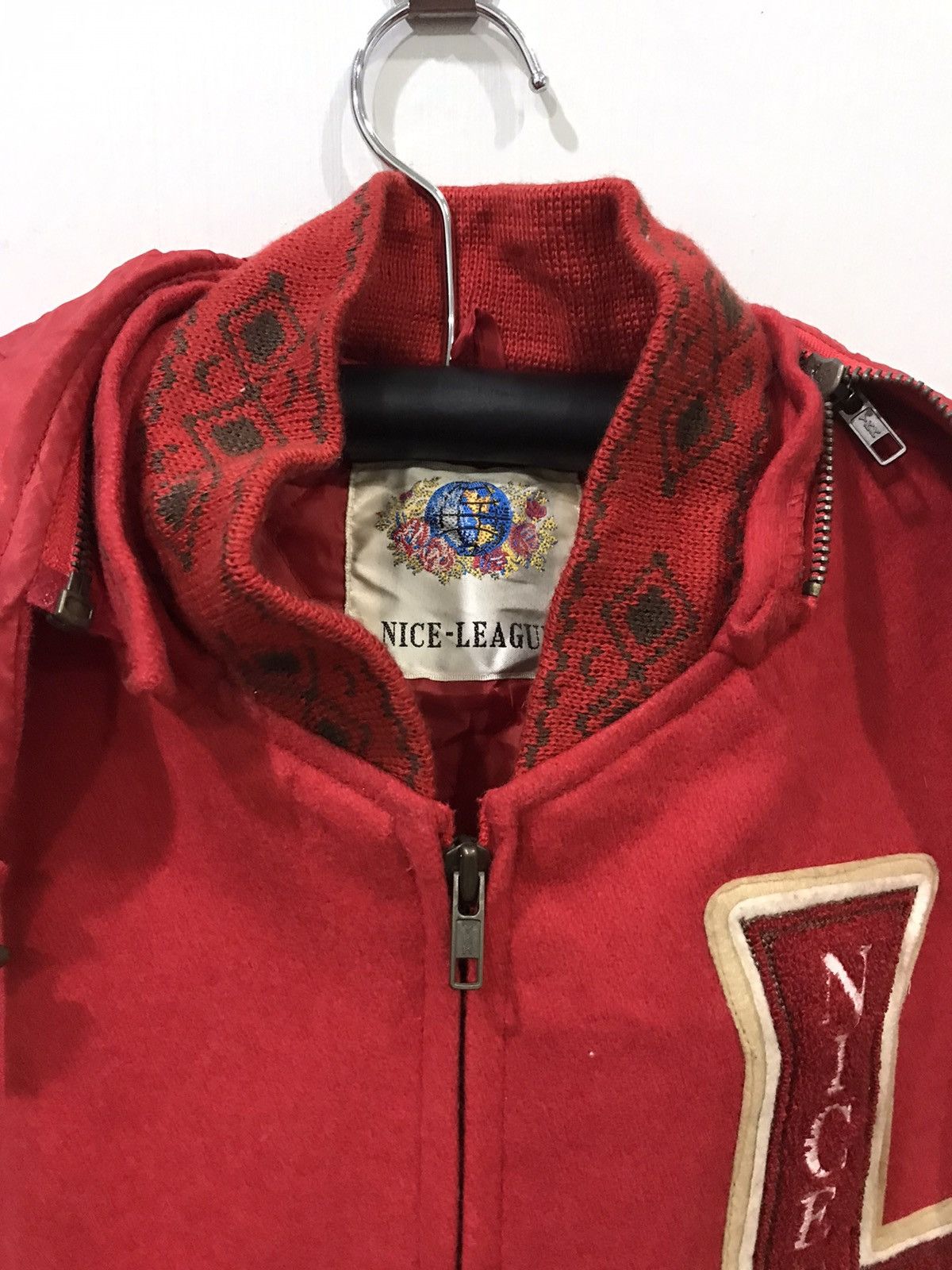 Japanese Brand Vintage NICE LEAGUE Very Rare Hoodie Oversize Varsity Jacket Size US M / EU 48-50 / 2 - 2 Thumbnail