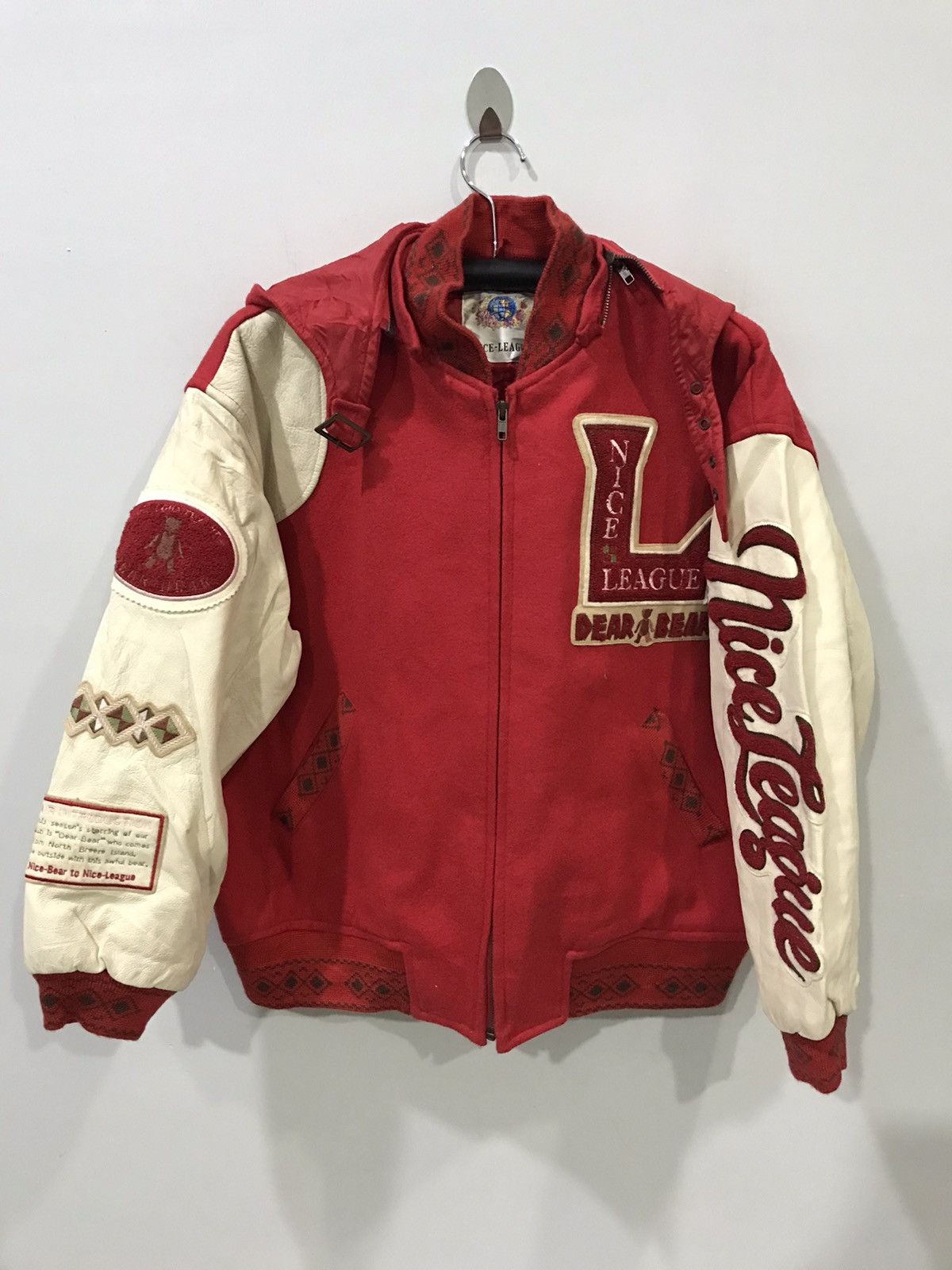Japanese Brand Vintage NICE LEAGUE Very Rare Hoodie Oversize Varsity Jacket Size US M / EU 48-50 / 2 - 1 Thumbnail