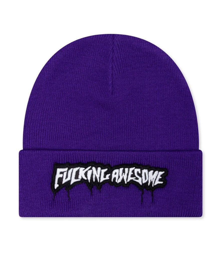 【FUCKING AWESOME】DRIP EMBROIDERED BEANIE OLIVE Drip Embroidered Beanie – Fucking Awesome