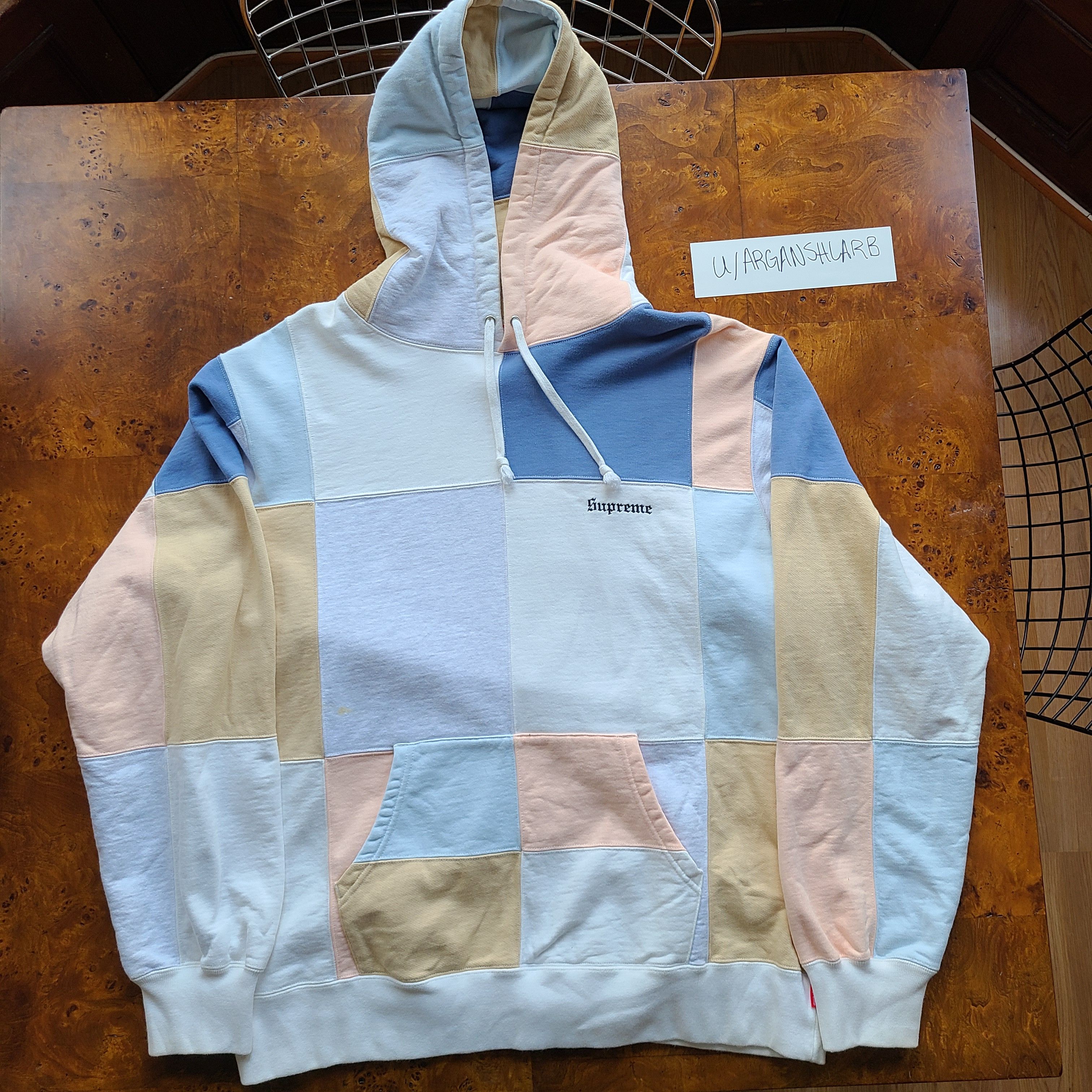 Supreme Patchwork Hoodie White