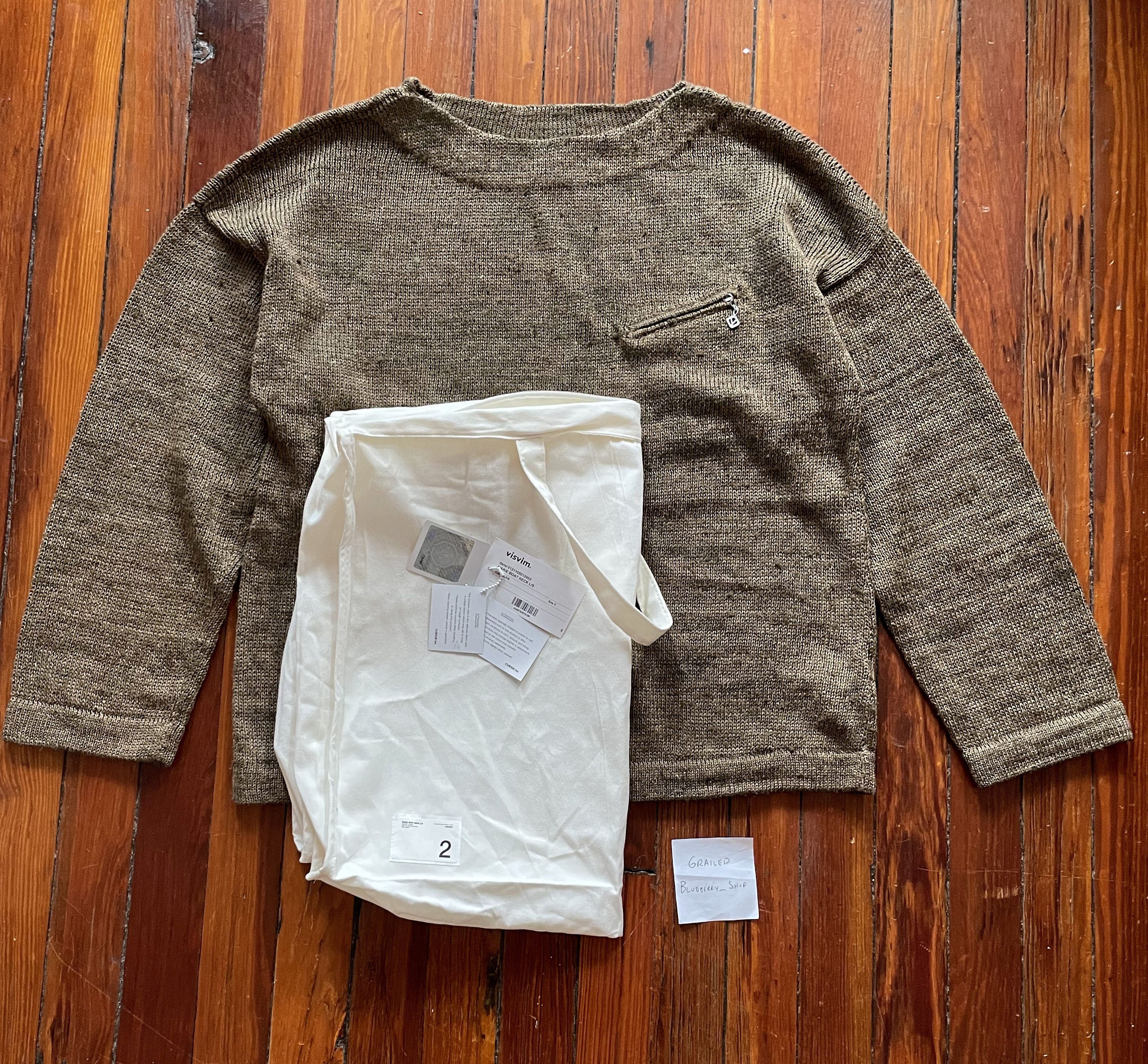 Visvim 21SS Marie Boatneck Sweater LS Olive Wool/Linen | Grailed