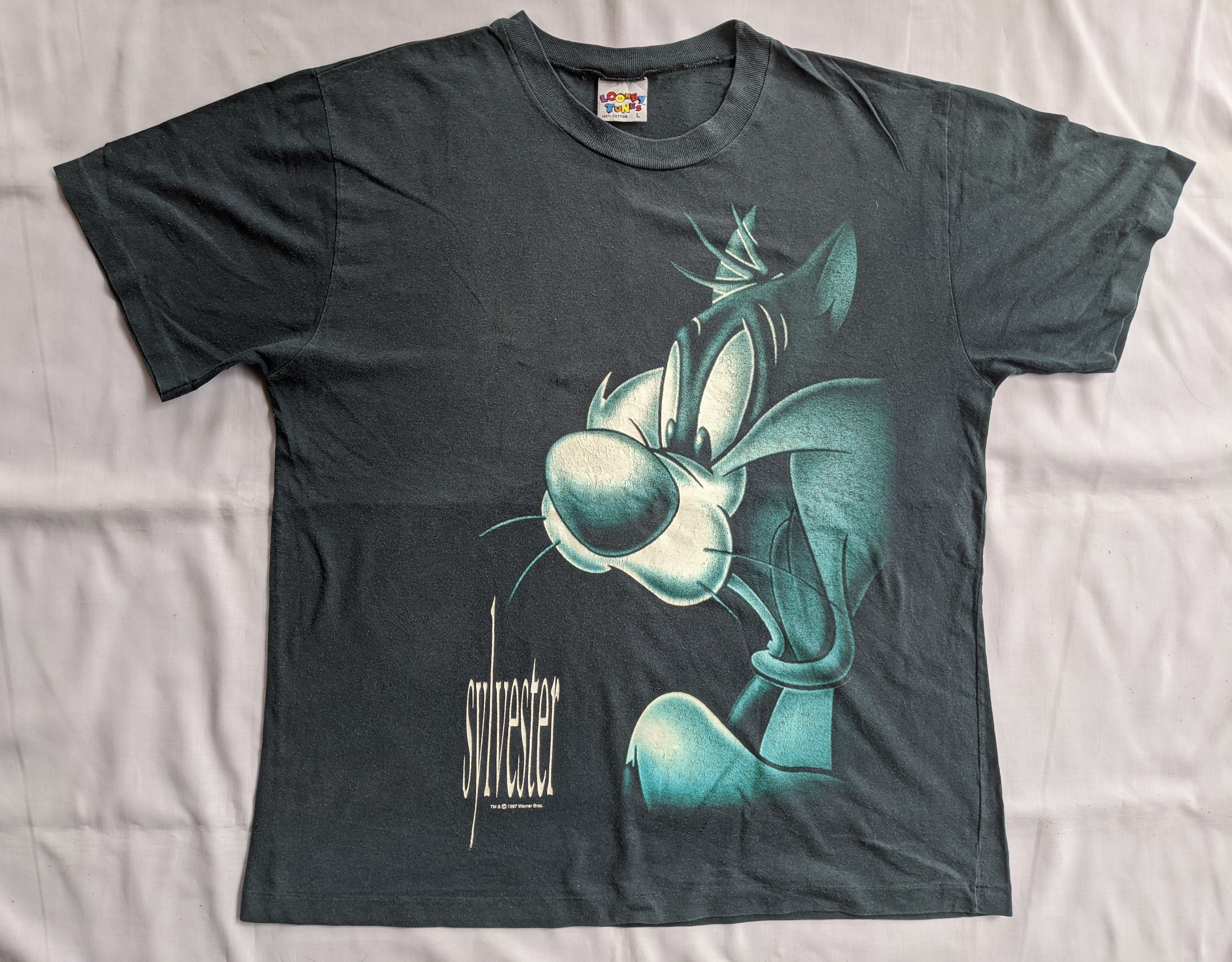 Vintage × Warner Bros Vintage 90s Looney Tunes Sylvester big print Size US L / EU 52-54 / 3 - 2 Thumbnail
