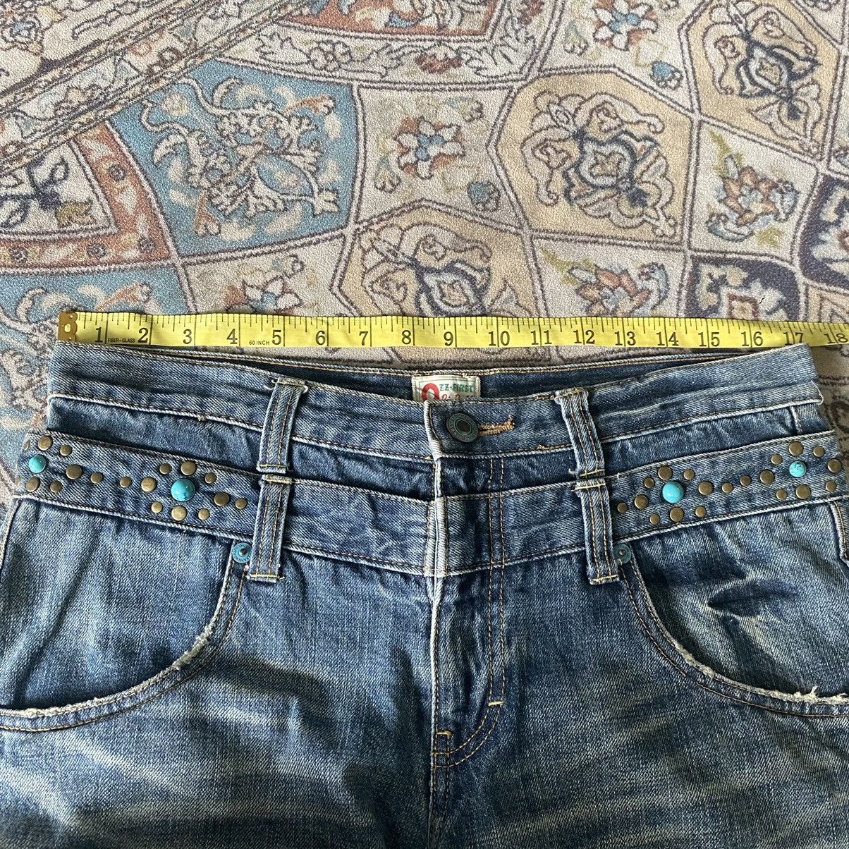 Japanese Brand OZZ-FIRST PINBALL Gemstone Double Waist Flare Jeans Size US 33 - 17 Thumbnail
