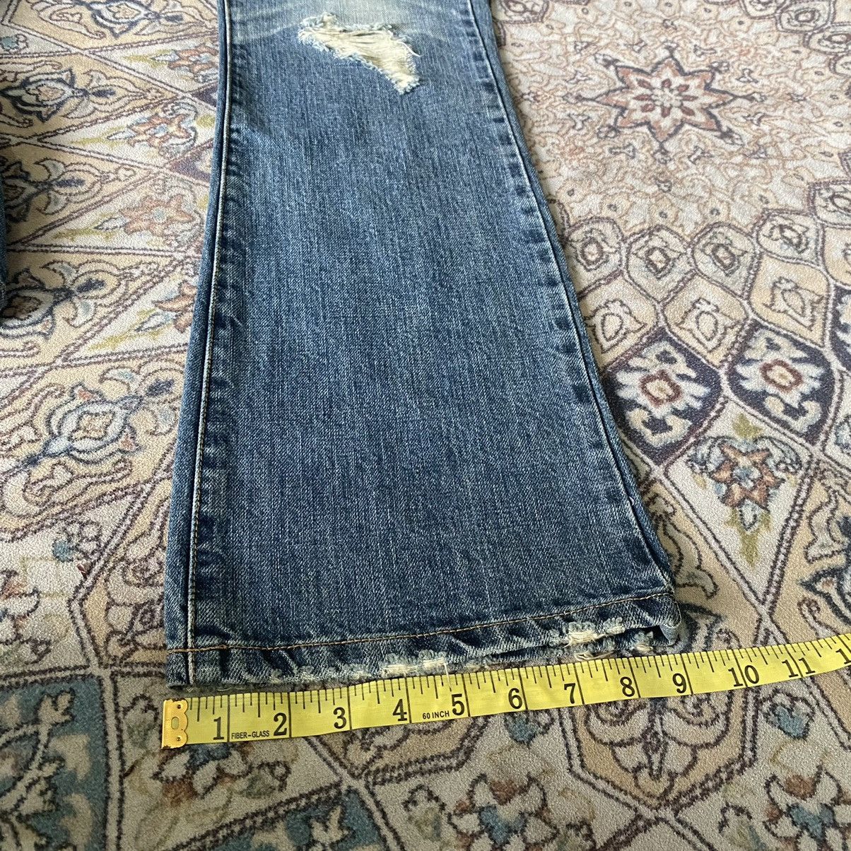 Japanese Brand OZZ-FIRST PINBALL Gemstone Double Waist Flare Jeans Size US 33 - 22 Thumbnail