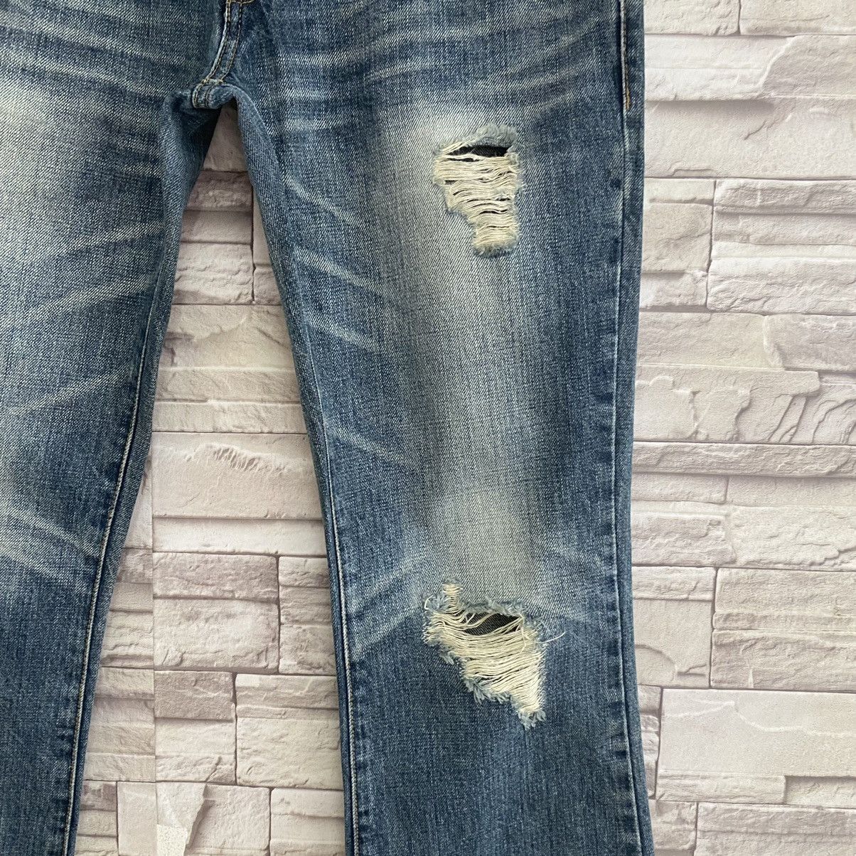 Japanese Brand OZZ-FIRST PINBALL Gemstone Double Waist Flare Jeans Size US 33 - 8 Thumbnail
