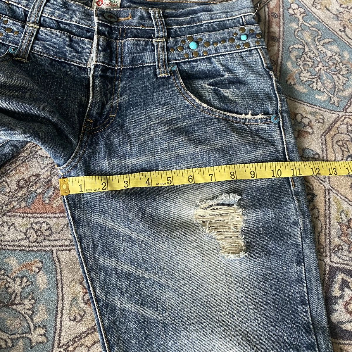 Japanese Brand OZZ-FIRST PINBALL Gemstone Double Waist Flare Jeans Size US 33 - 20 Thumbnail