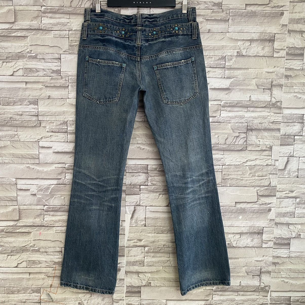Japanese Brand OZZ-FIRST PINBALL Gemstone Double Waist Flare Jeans Size US 33 - 10 Thumbnail