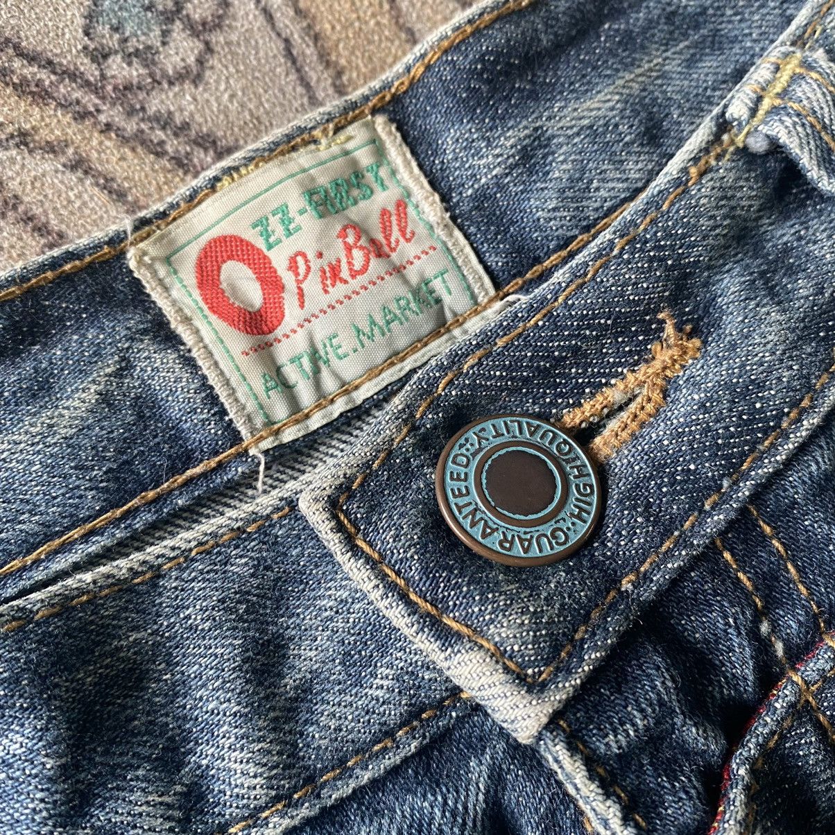 Japanese Brand OZZ-FIRST PINBALL Gemstone Double Waist Flare Jeans Size US 33 - 13 Thumbnail
