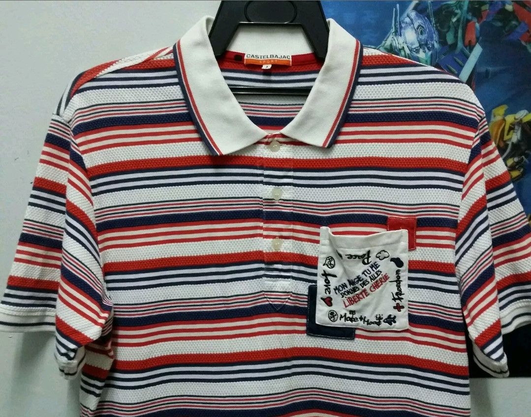 Jean Charles De Castelbajac JEAN CHARLES DE CASTELBAJAC SPORT STRIPED POCKET POLO SHIRT Size US M / EU 48-50 / 2 - 4 Thumbnail