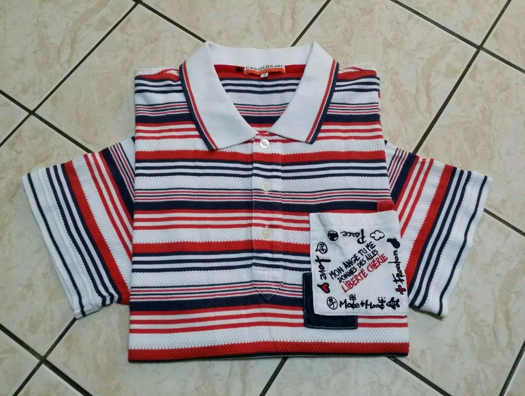 Jean Charles De Castelbajac JEAN CHARLES DE CASTELBAJAC SPORT STRIPED POCKET POLO SHIRT Size US M / EU 48-50 / 2 - 3 Thumbnail