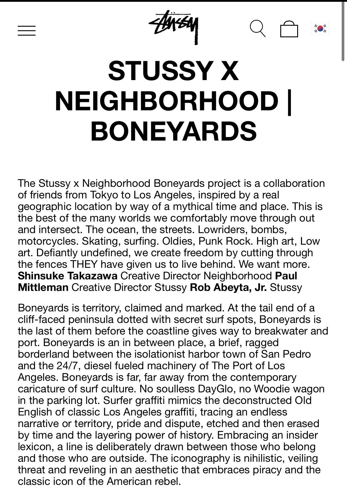 Neighborhood × Stussy Stussy X Neighborhood “BONEYARDS” Tee