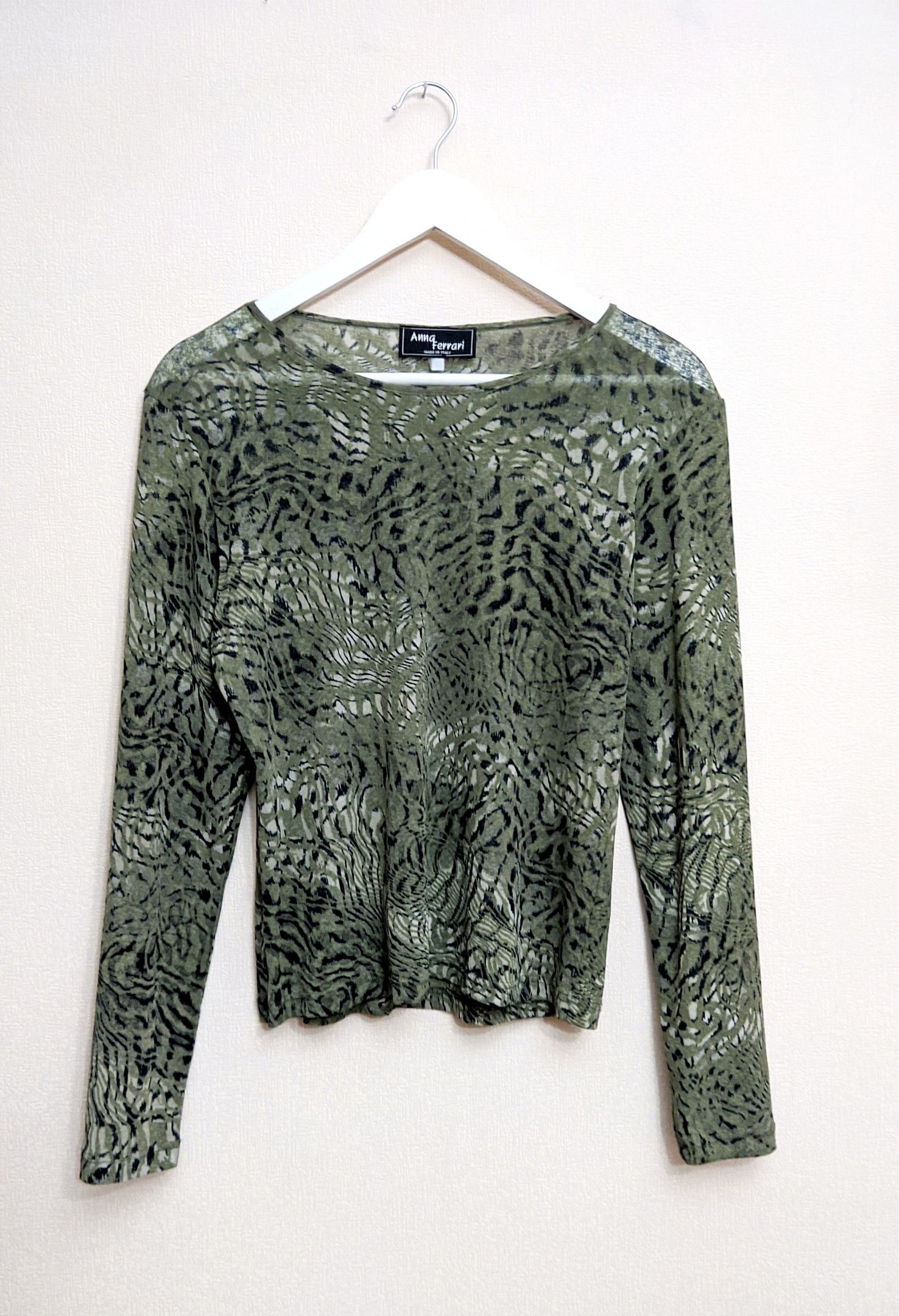vintage mesh top abstract print like jean paul gaultier