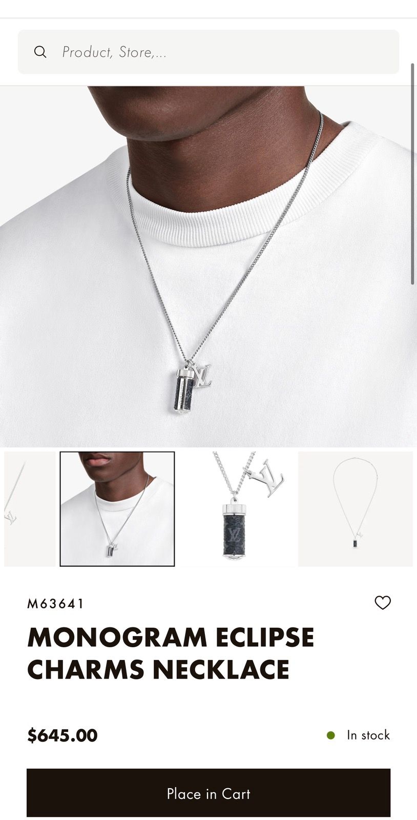 Shop Louis Vuitton Monogram eclipse charms necklace (M63641) by