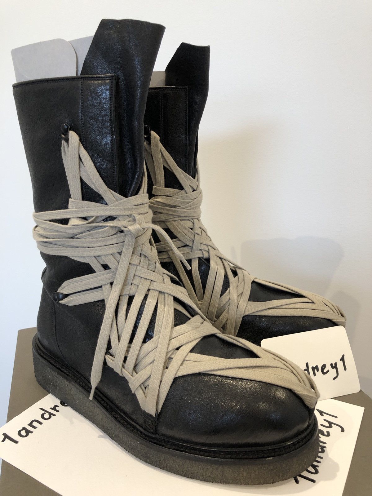 Rick Owens Rick Owens Tecuatl Army MEGA LACE boots | Grailed