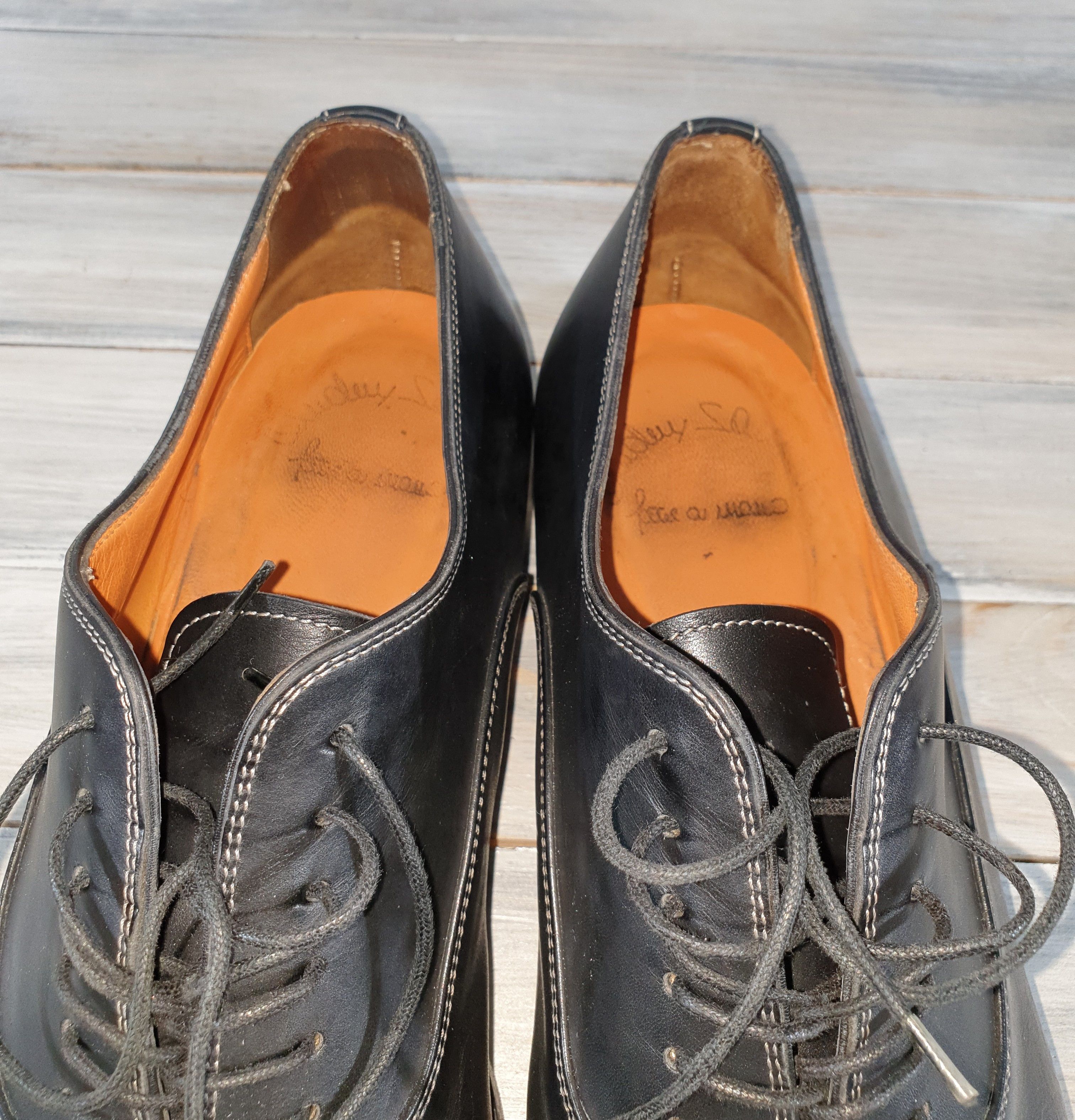 Leather × Santoni Santoni 6981 Oxford Leather Shoes Italy Italian Designer Size US 11 / EU 44 - 10 Thumbnail