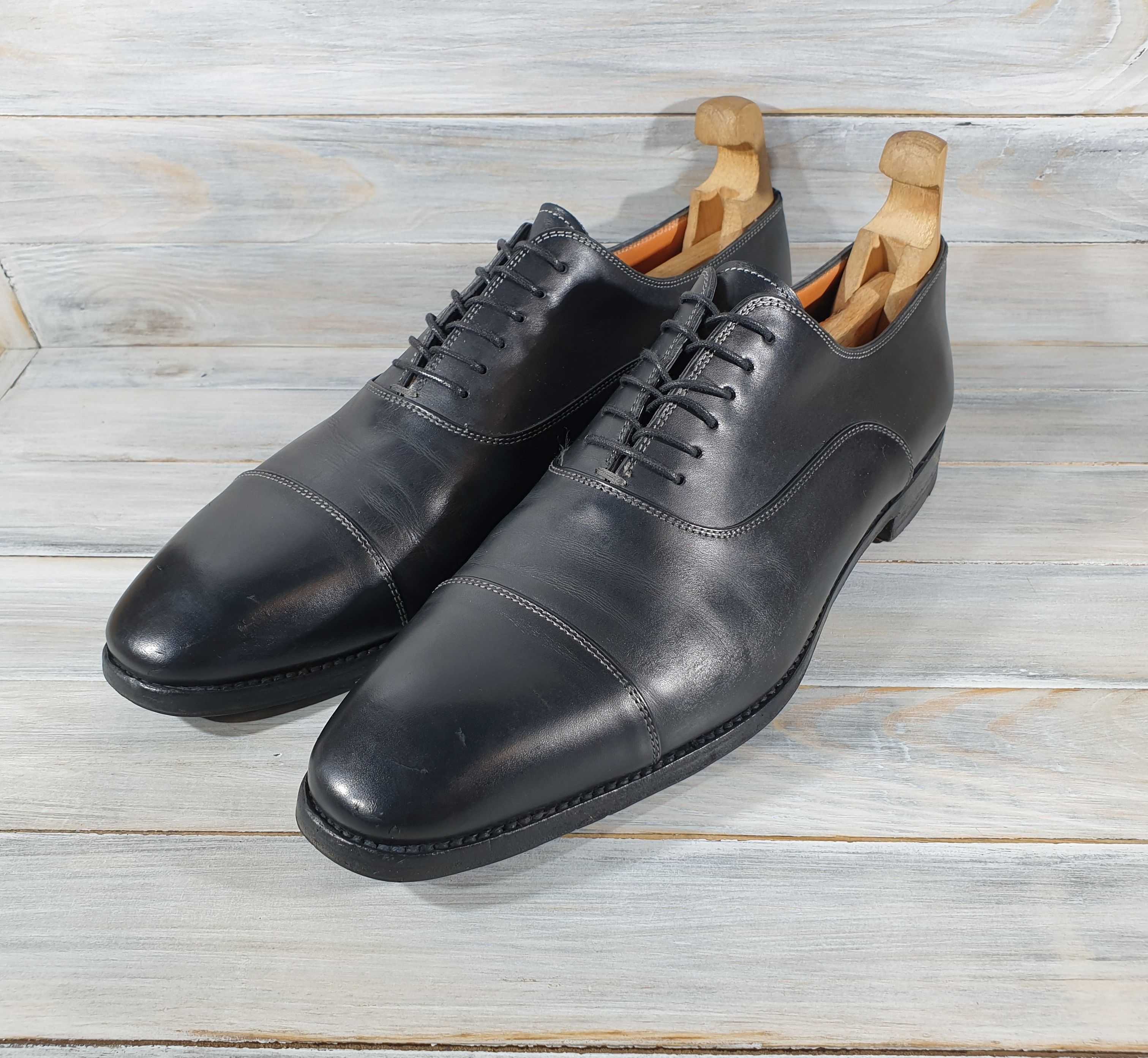 Leather × Santoni Santoni 6981 Oxford Leather Shoes Italy Italian Designer Size US 11 / EU 44 - 5 Thumbnail