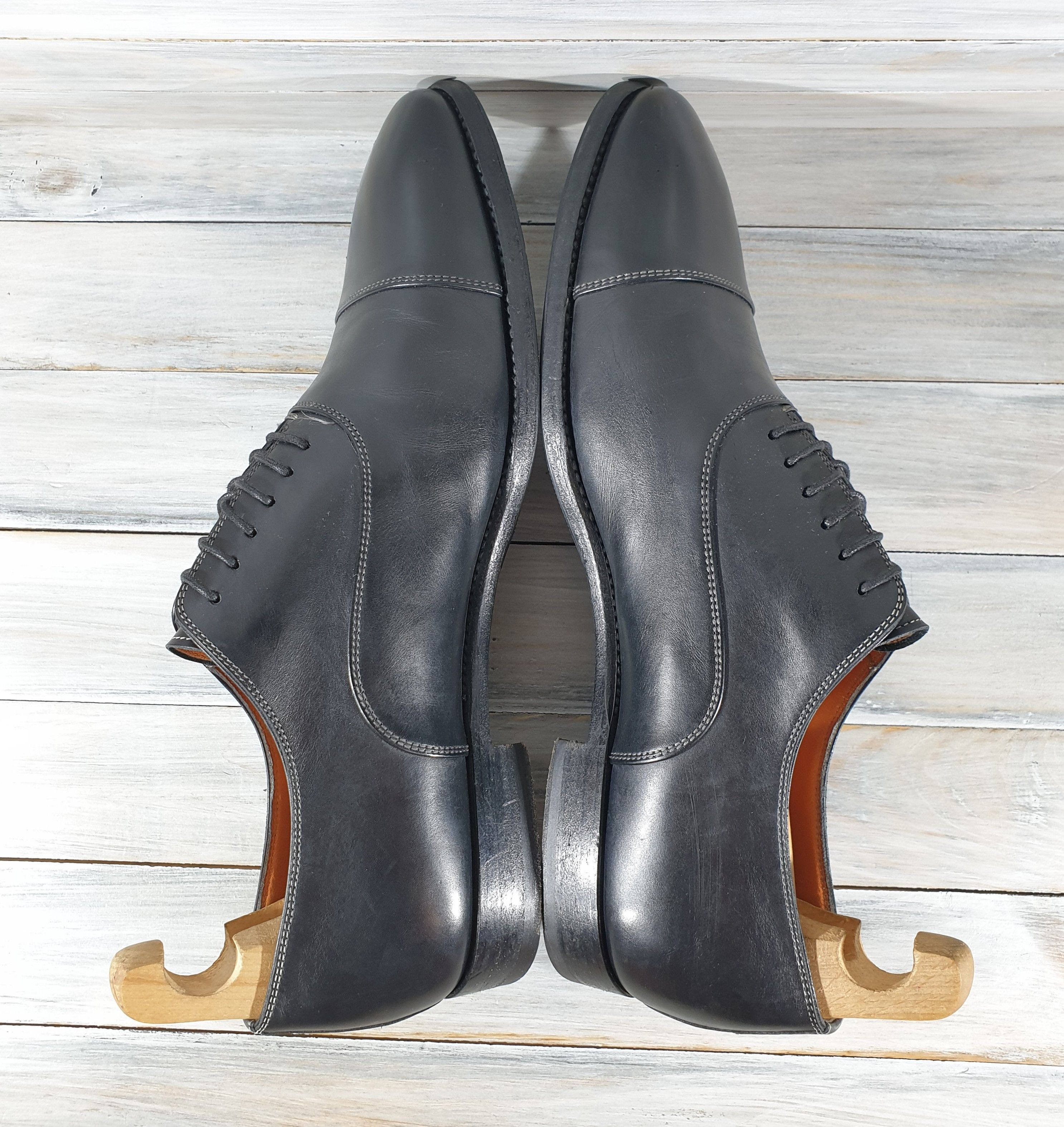 Leather × Santoni Santoni 6981 Oxford Leather Shoes Italy Italian Designer Size US 11 / EU 44 - 21 Thumbnail