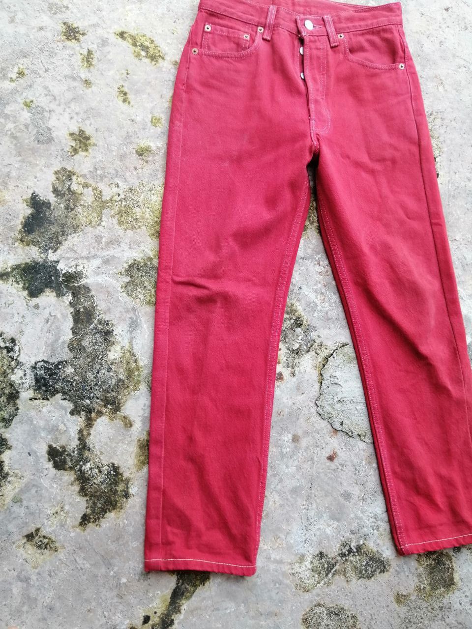 Levis 501 Vintage Jeans Red Altered