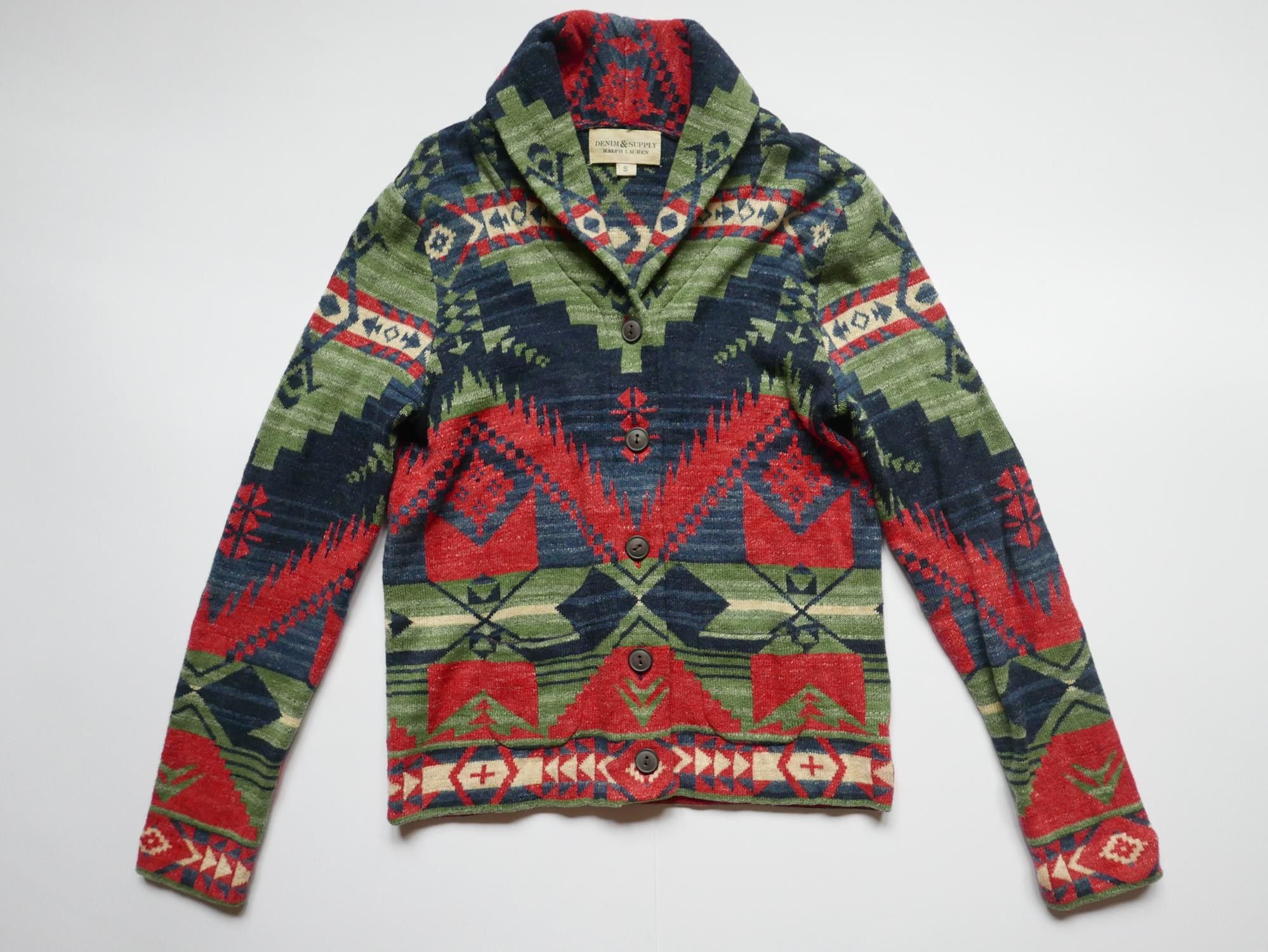 Ralph Lauren Denim Supply Cardigan Aztec Navajo RARE S