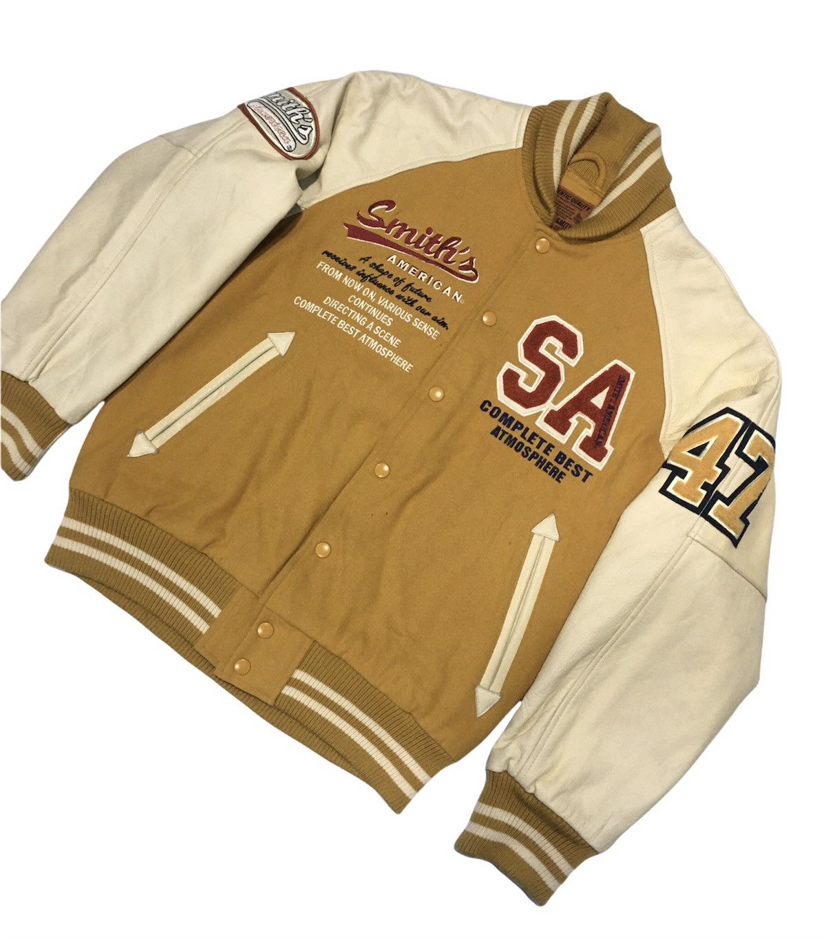 Vintage Smith's American Varsity Jacket Big Logo Spell Out Size US M / EU 48-50 / 2 - 2 Thumbnail
