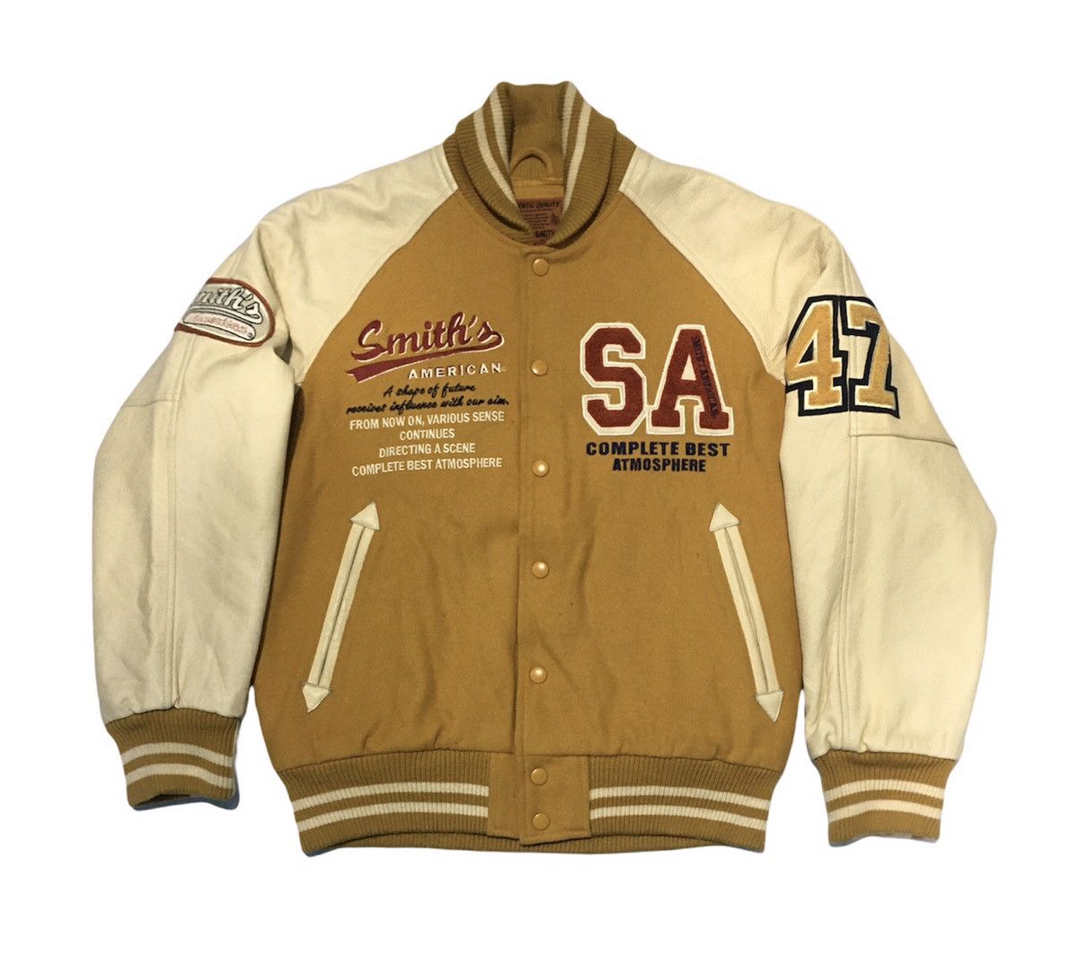 Vintage Smith's American Varsity Jacket Big Logo Spell Out Size US M / EU 48-50 / 2 - 1 Thumbnail