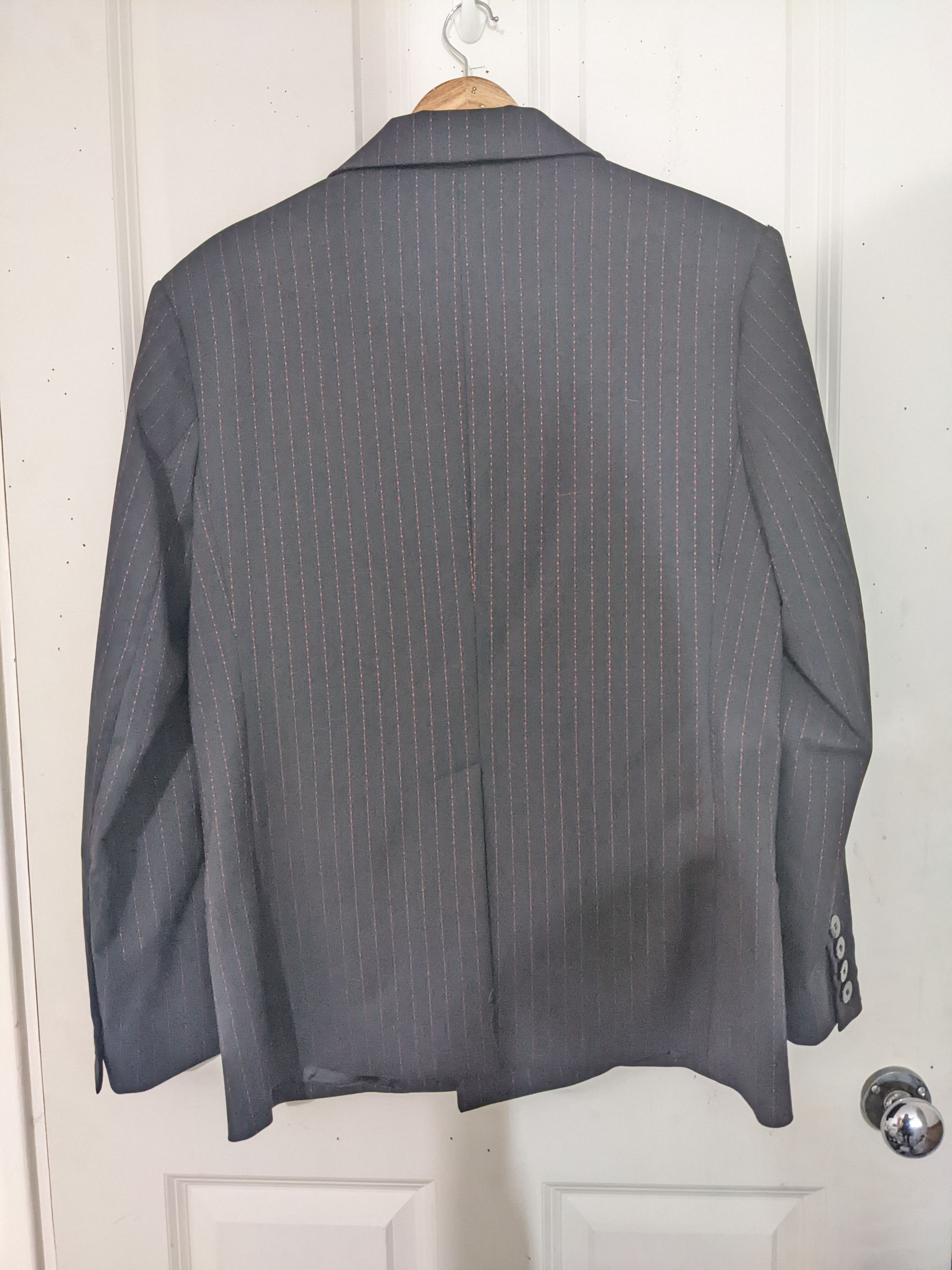 Ernest W. Baker Red Pinstripe Double Breasted Blazer Size 48R - 8 Thumbnail