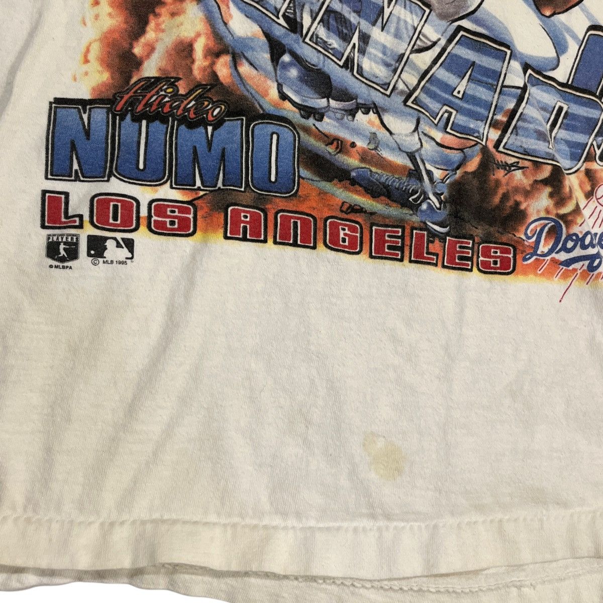 MLB × Salem Sportswear × Vintage 90s MLB Hideo Nomo Dodgers Tee Size US M / EU 48-50 / 2 - 3 Thumbnail