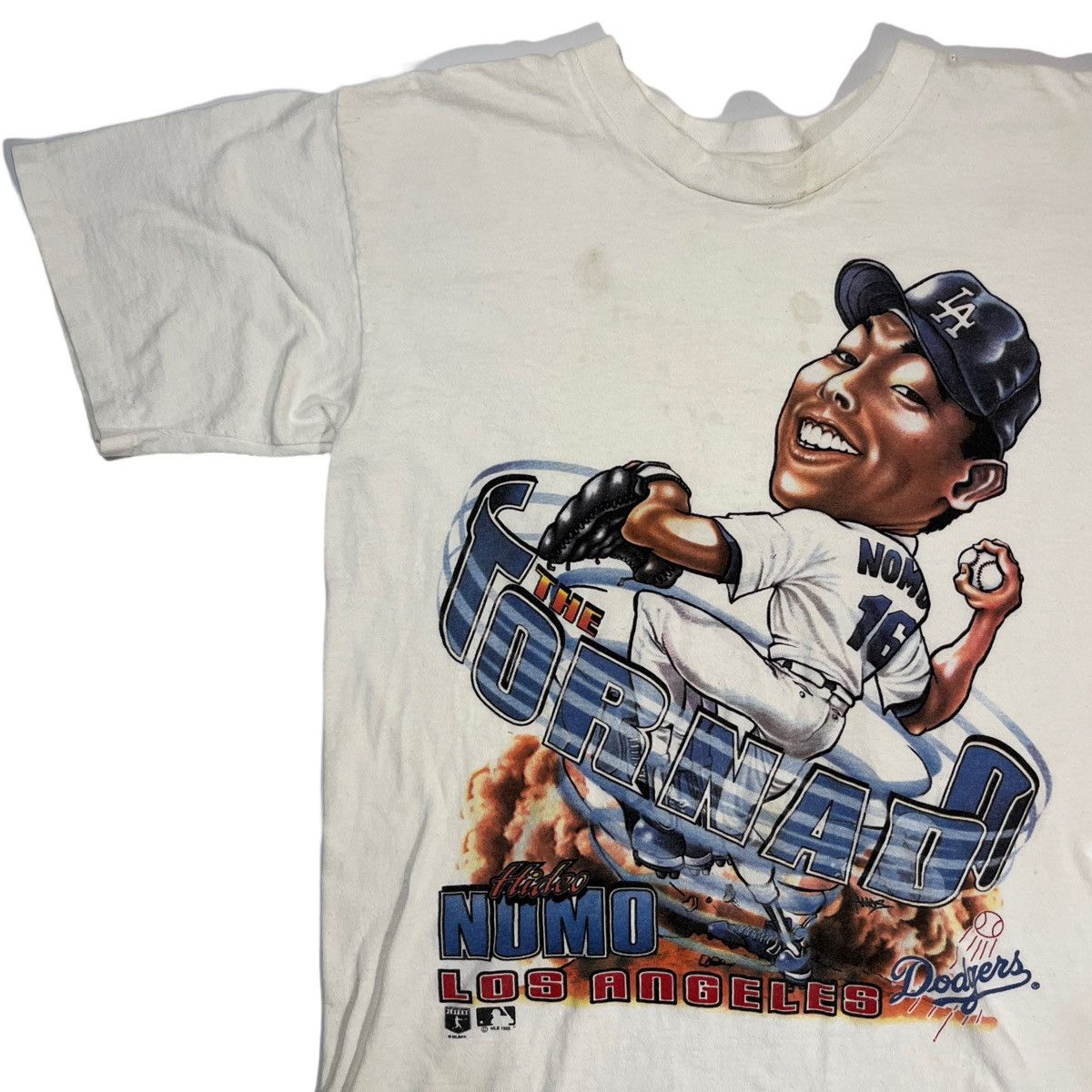 MLB × Salem Sportswear × Vintage 90s MLB Hideo Nomo Dodgers Tee Size US M / EU 48-50 / 2 - 2 Thumbnail