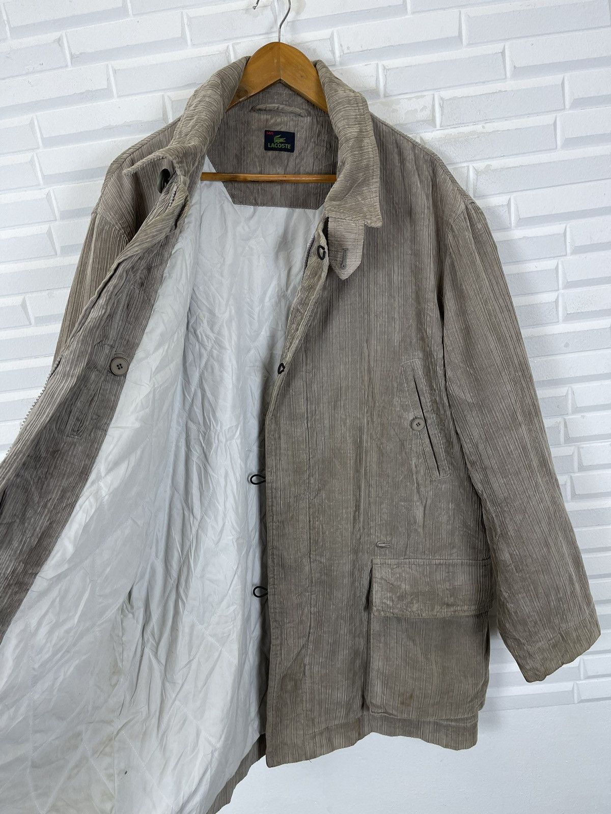 Lacoste Vintage LACOSTE Corduroy Long Coat Size US L / EU 52-54 / 3 - 3 Thumbnail