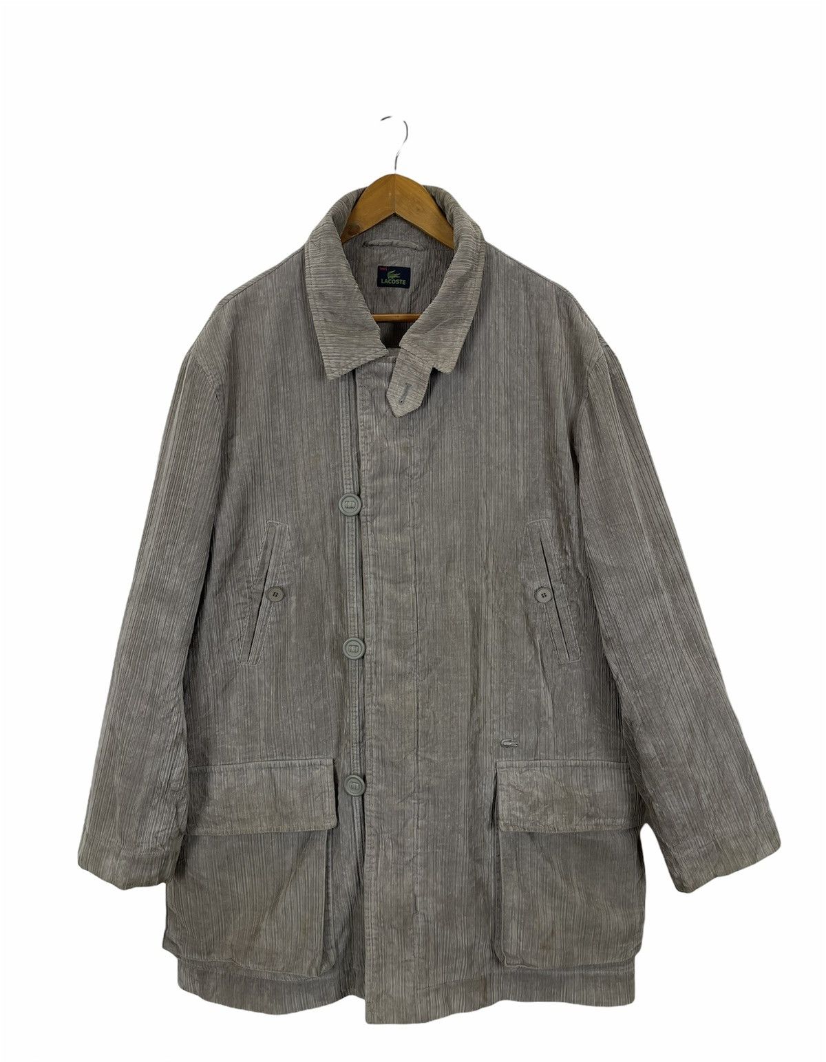Lacoste Vintage LACOSTE Corduroy Long Coat Size US L / EU 52-54 / 3 - 1 Thumbnail