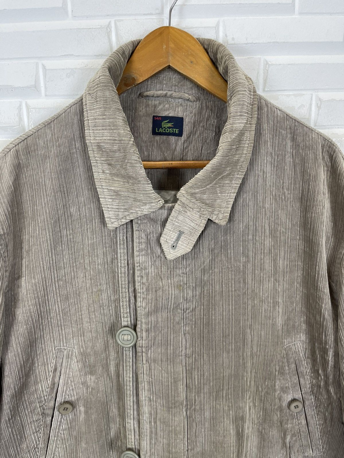 Lacoste Vintage LACOSTE Corduroy Long Coat Size US L / EU 52-54 / 3 - 2 Thumbnail