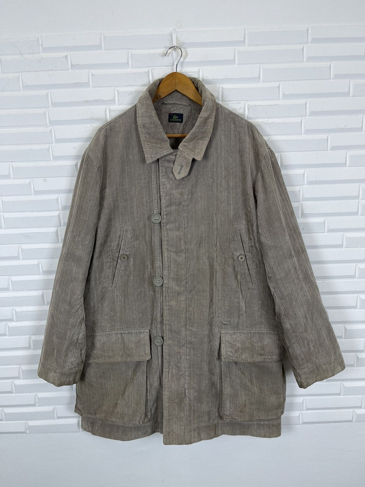 Lacoste Vintage LACOSTE Corduroy Long Coat Size US L / EU 52-54 / 3 - 7 Thumbnail