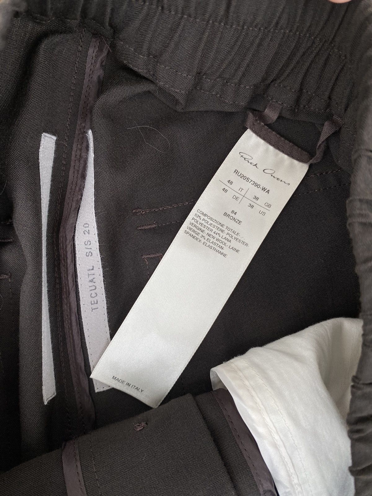 Rick Owens Rick Owens Mainline Astaire Wool Drawstring Trouser Bronze Size US 30 / EU 46 - 5 Thumbnail