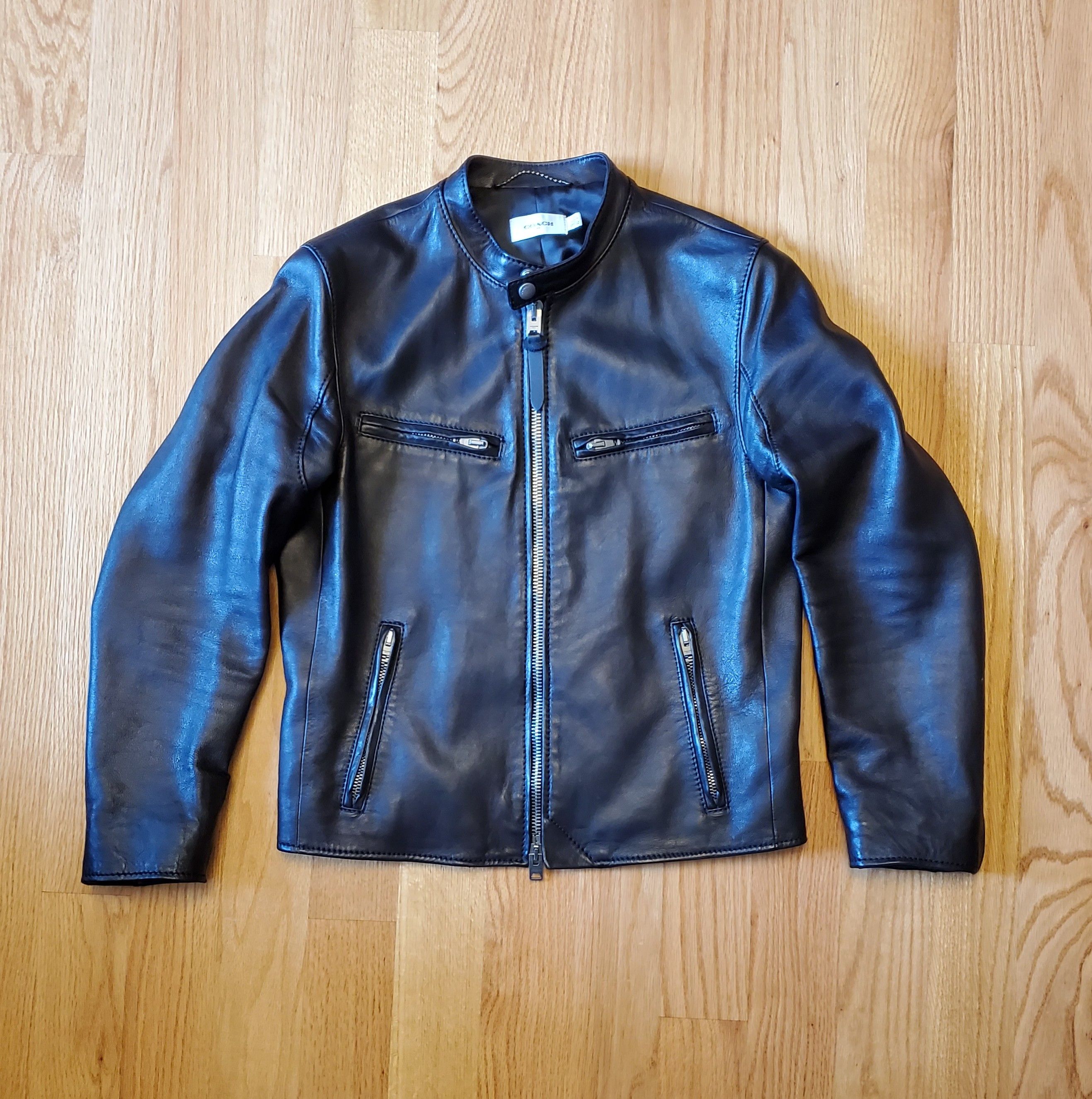 Coach Leather Café Racer Jacket