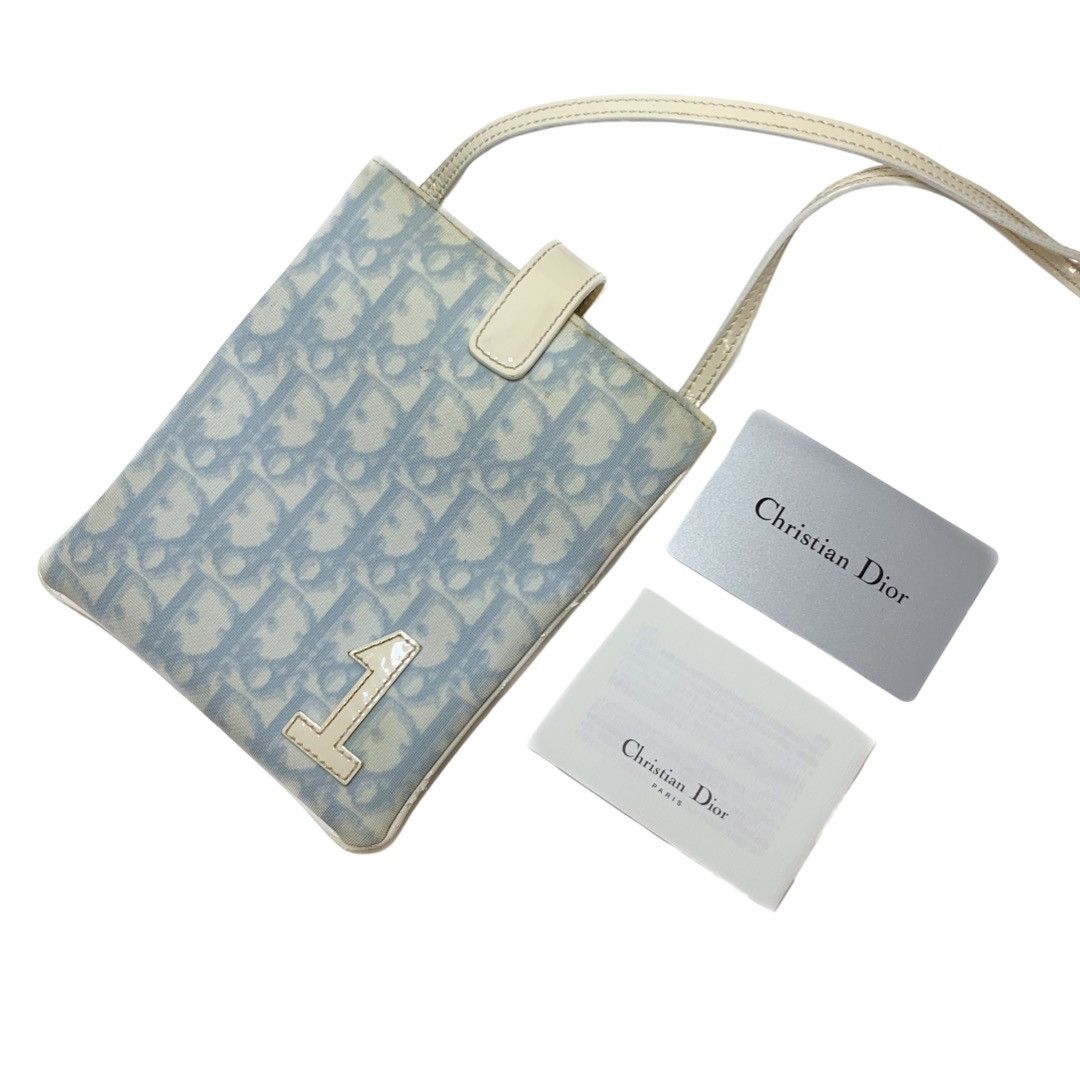 Dior Rare! Dior Trotter Monogram Babyblue Mini Bag/Purse Size ONE SIZE - 3 Thumbnail