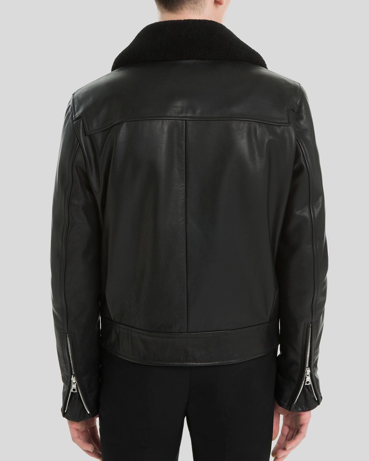 Sandro Sandro Pilot Leather Jacket w/ Shearling Collar Size US L / EU 52-54 / 3 - 4 Thumbnail