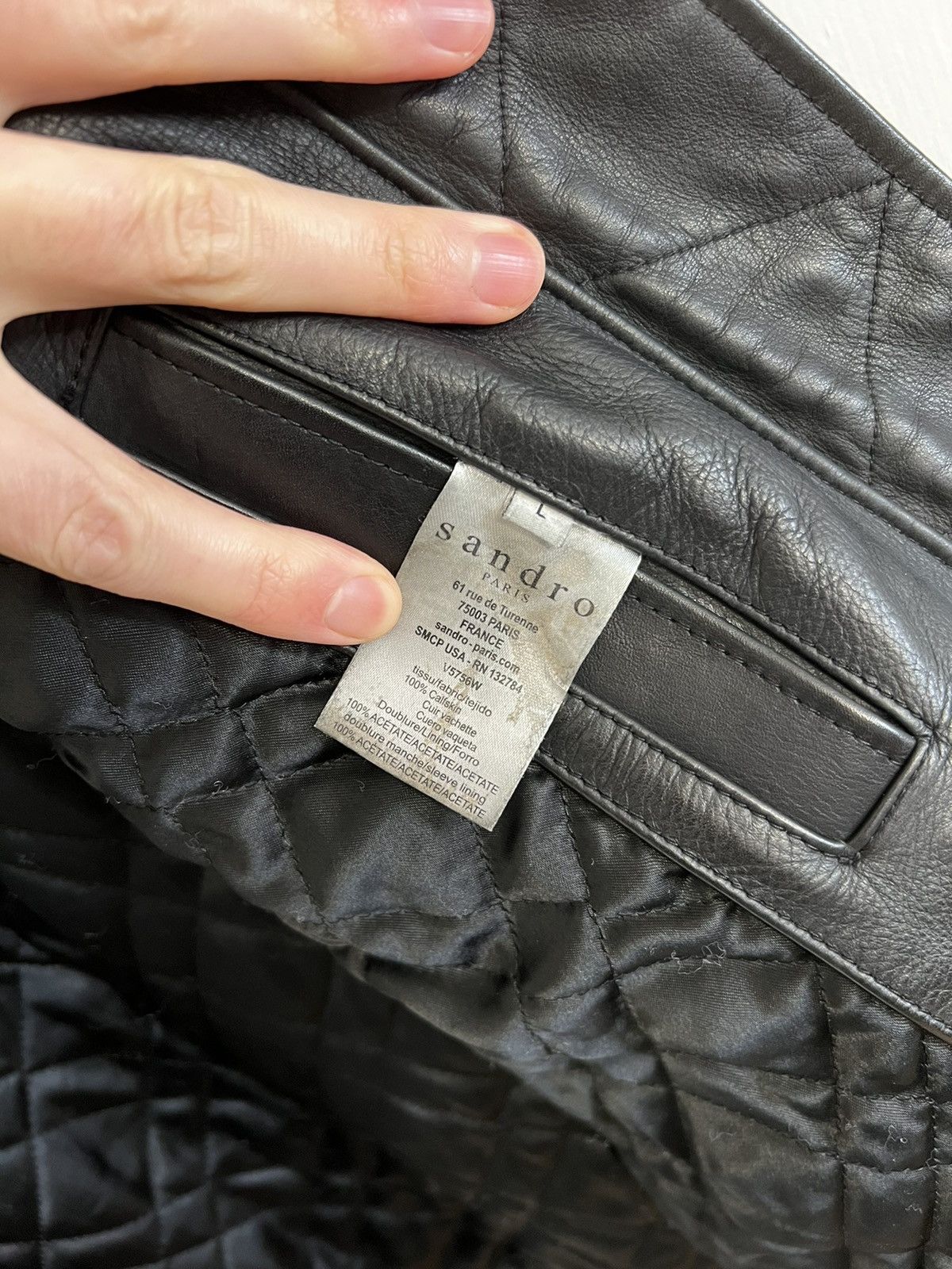 Sandro Sandro Pilot Leather Jacket w/ Shearling Collar Size US L / EU 52-54 / 3 - 8 Thumbnail