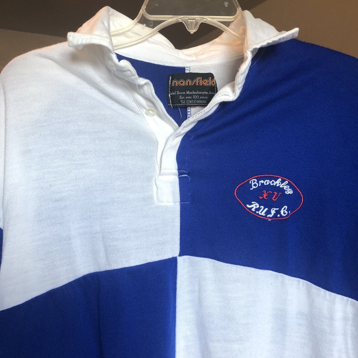 Canterbury of New Zealand Vintage 1960s Mansfield Brackley Rugby Club Jersey Shirt Size US XL / EU 56 / 4 - 3 Thumbnail