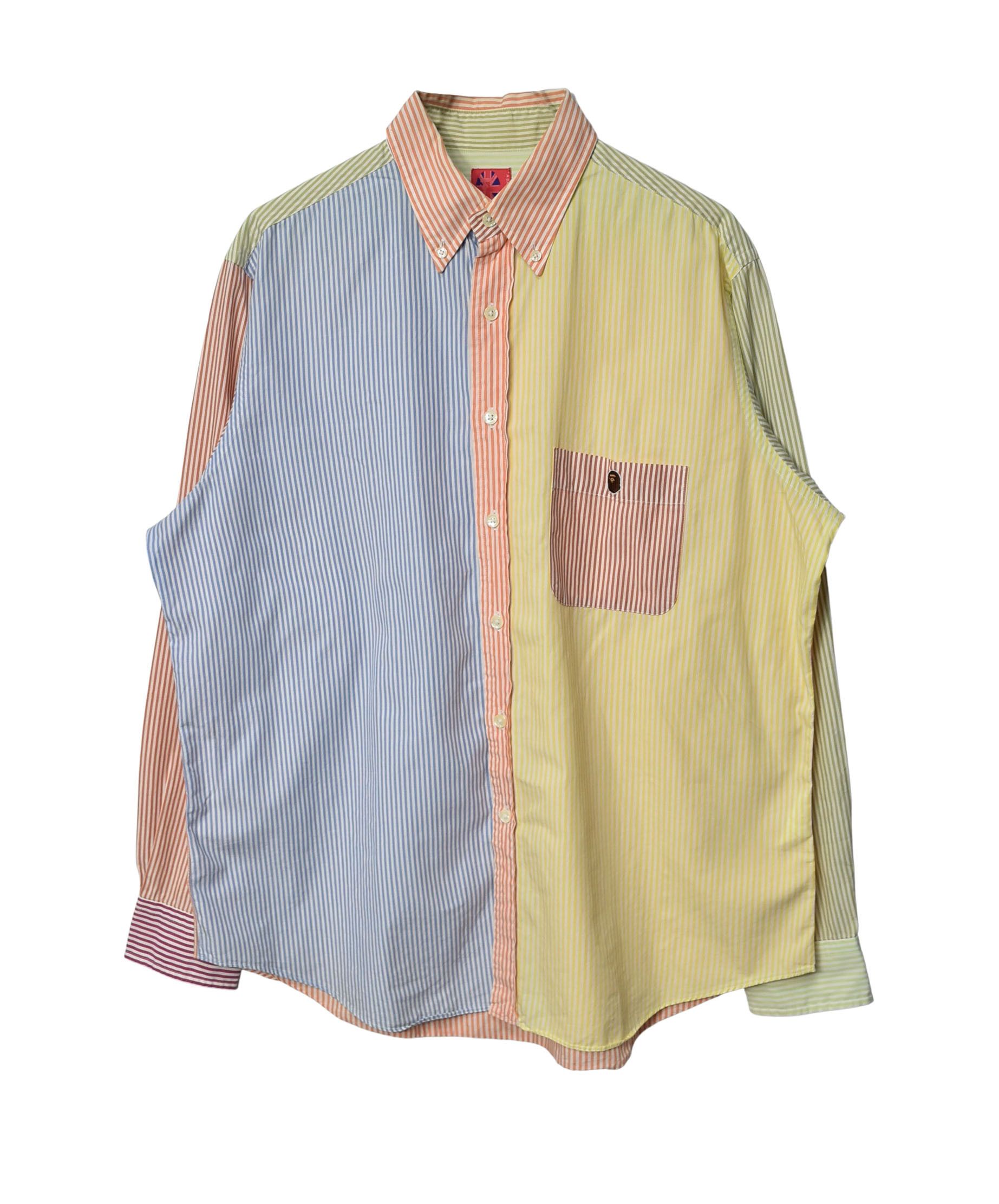 image of Bape Multi Color Stripe Bd Shirt, Men's (Size Medium)