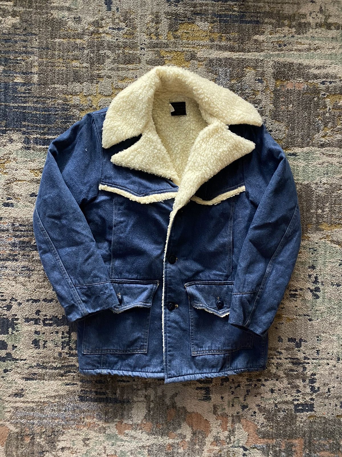 Vintage 1960’s roebucks denim Sherpa coat | Grailed