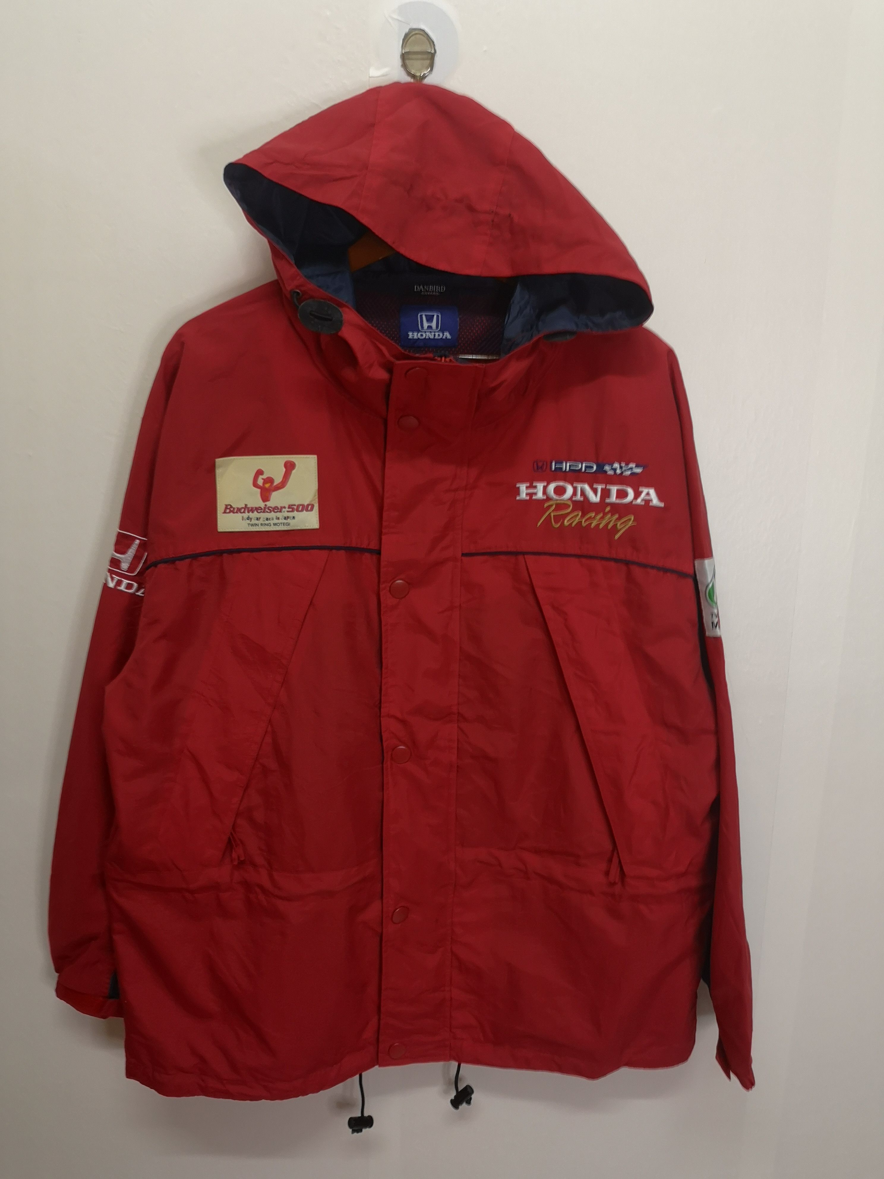 Honda Budweiser Rain top Jacket Mens