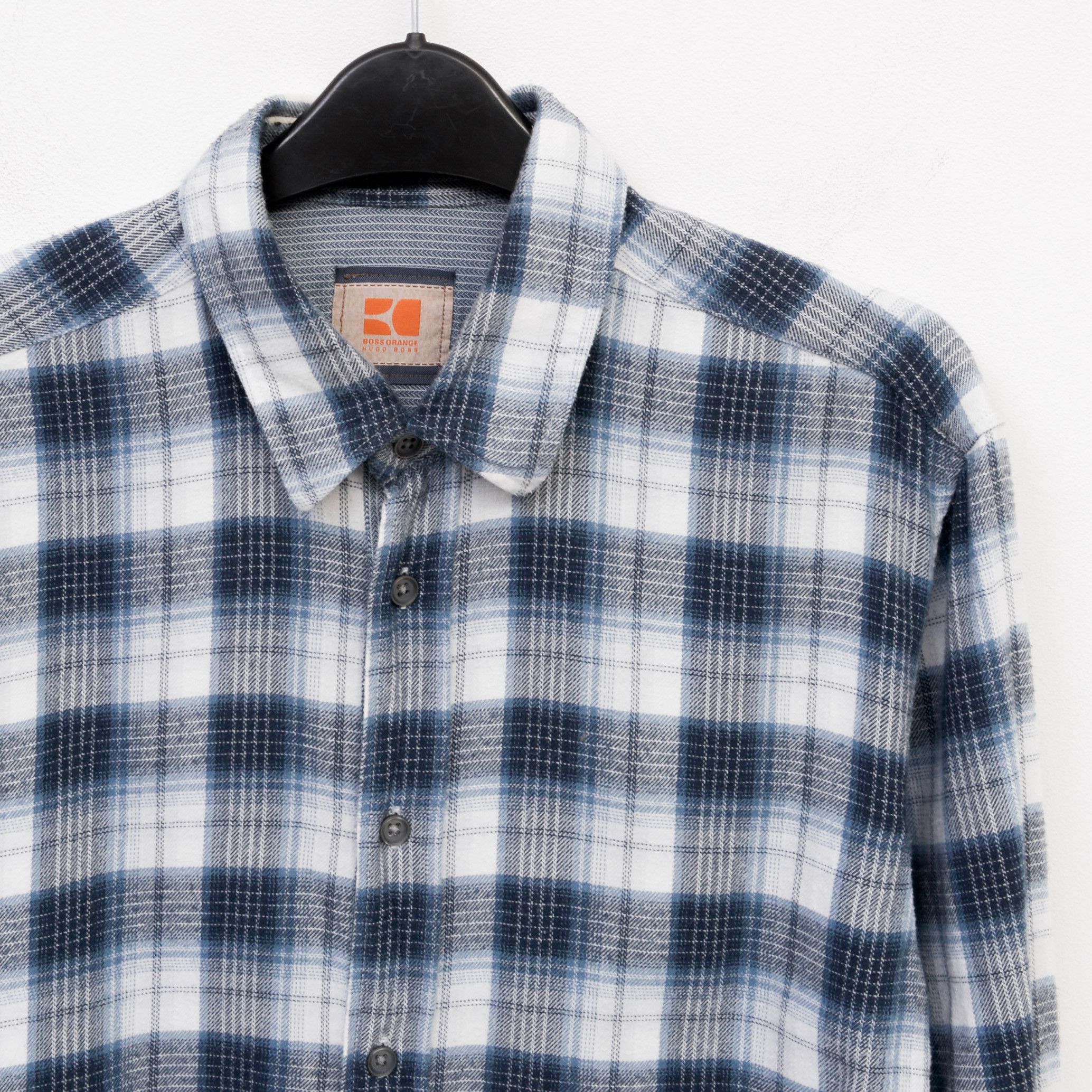 Hugo Boss Orange Label Casual Long Sleeve Check Plaid Tartan Cotton Size US M / EU 48-50 / 2 - 2 Thumbnail