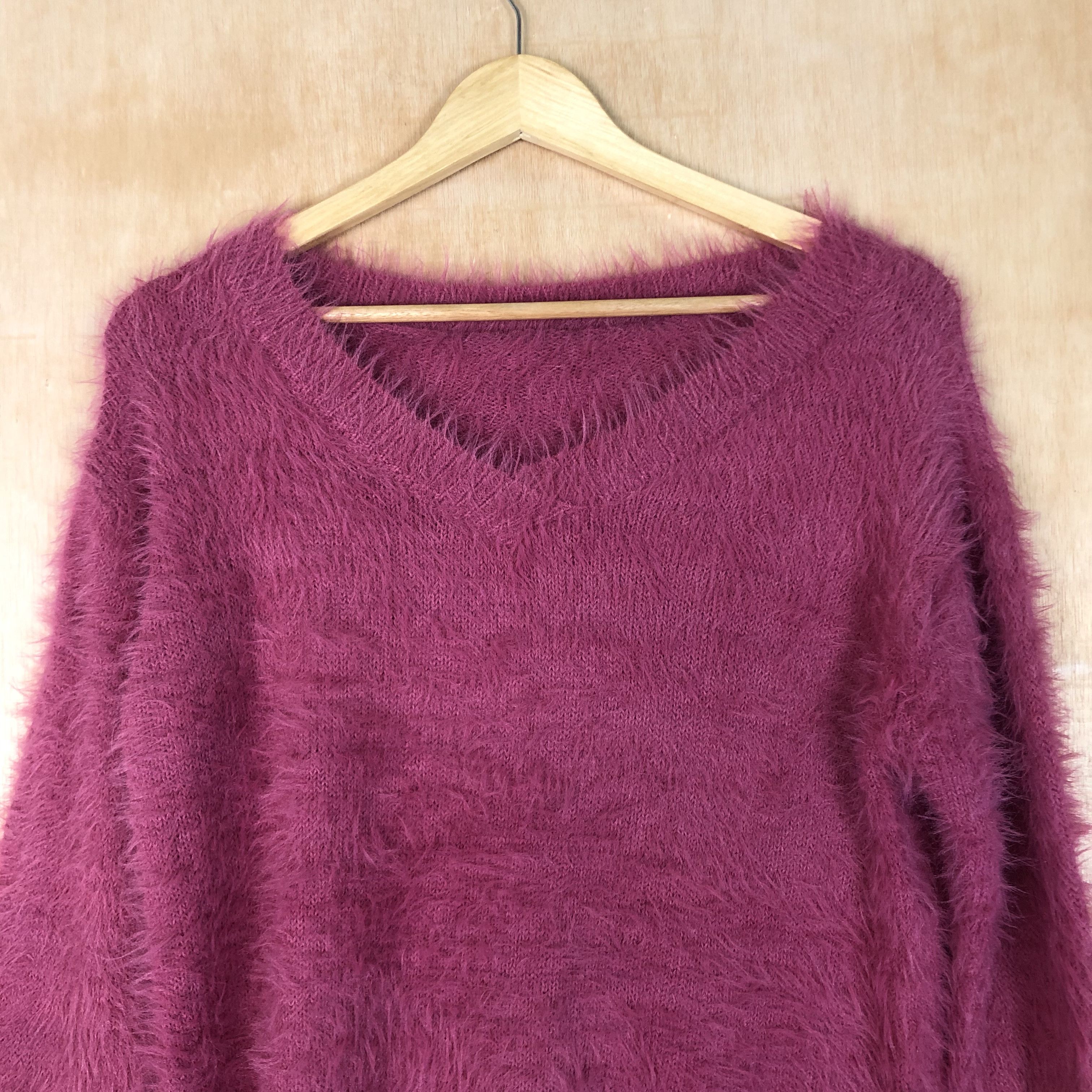 Homespun Knitwear DLL japan Pink Mohair shag shaggy fur Kniwear #c078 Size US S / EU 44-46 / 1 - 2 Thumbnail
