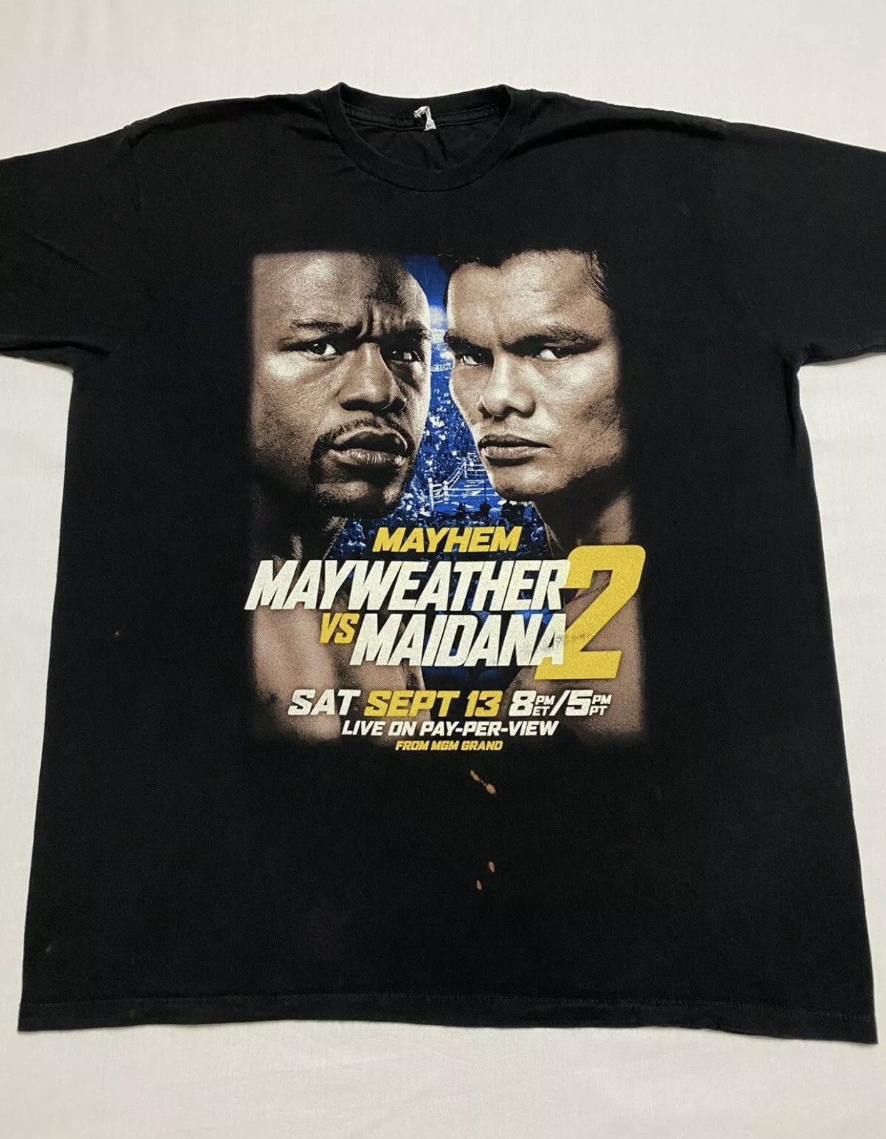 Sports Specialties × Vintage Boxing Vintage Tee: Floyd MAYWEATHER Vs MAIDANA 2 Mens XL Size US XL / EU 56 / 4 - 2 Thumbnail
