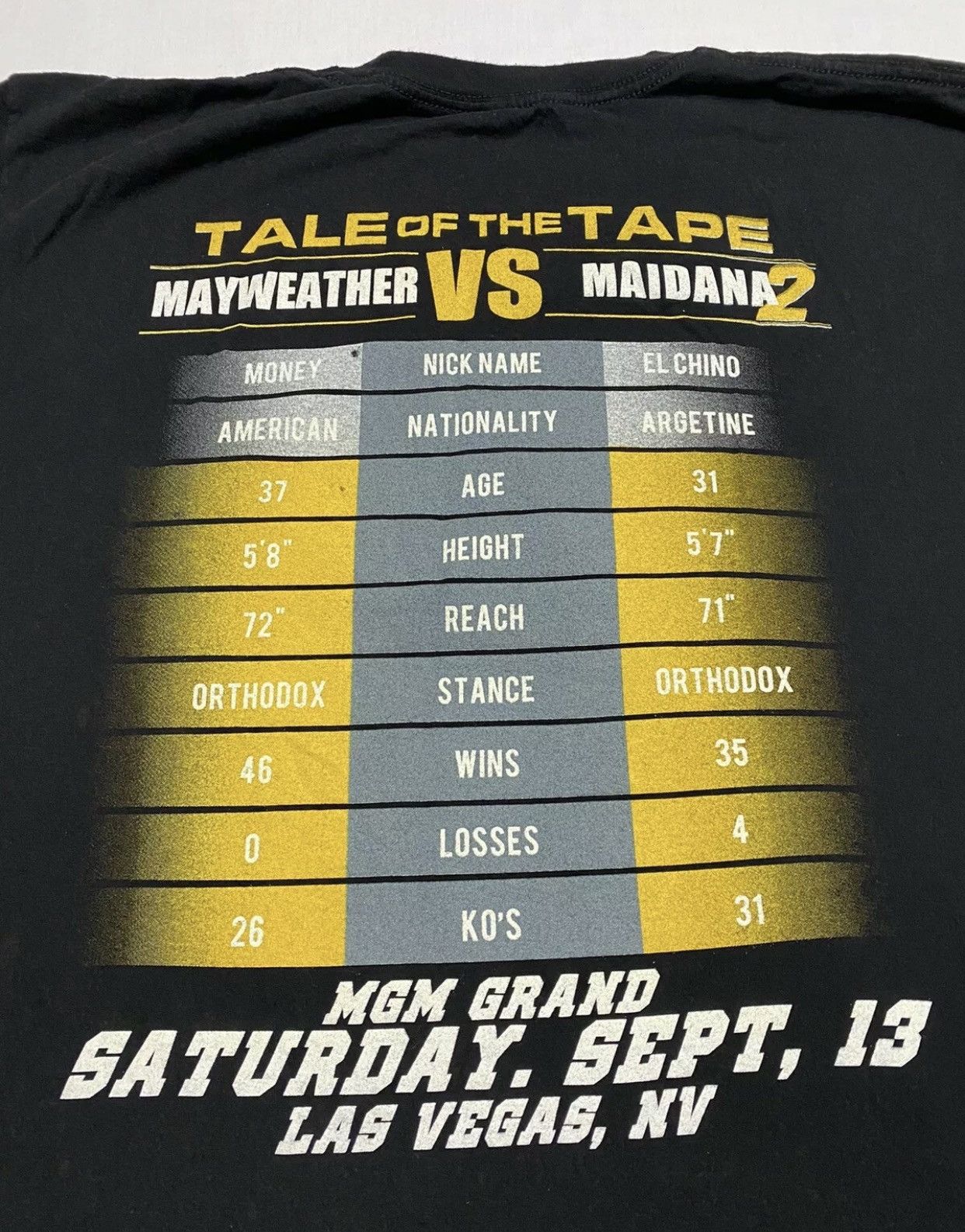 Sports Specialties × Vintage Boxing Vintage Tee: Floyd MAYWEATHER Vs MAIDANA 2 Mens XL Size US XL / EU 56 / 4 - 7 Thumbnail