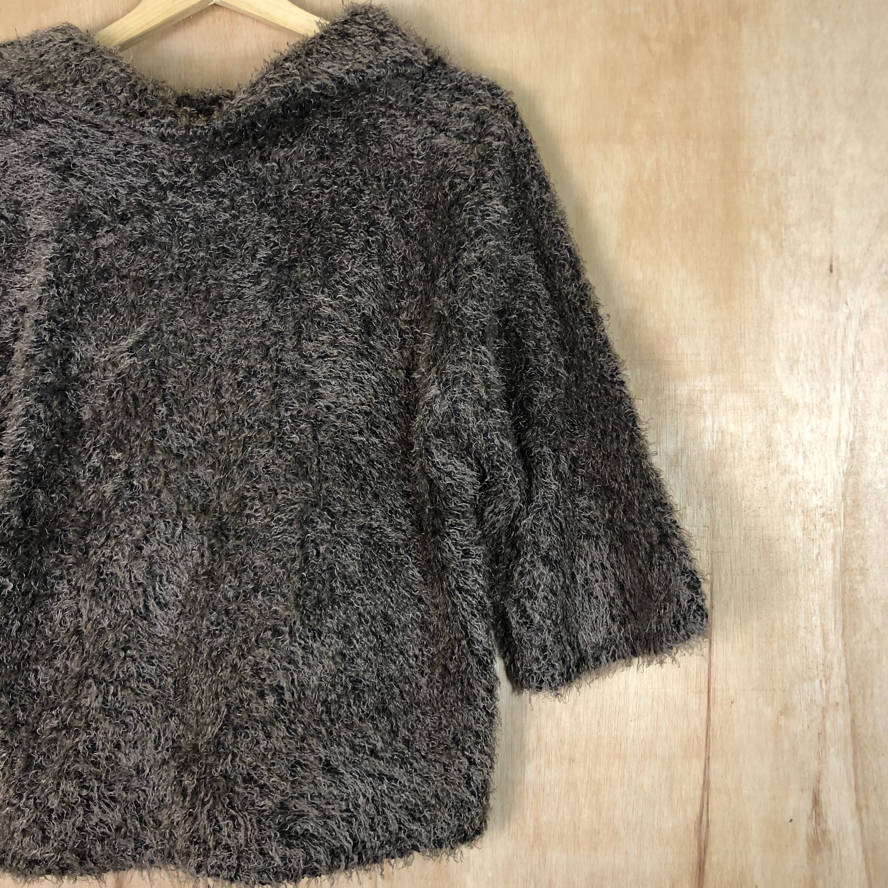 Homespun Knitwear × Japanese Brand DLL Fashion Message Brown Shag Shaggy Knitwear #c077 Size US M / EU 48-50 / 2 - 7 Thumbnail