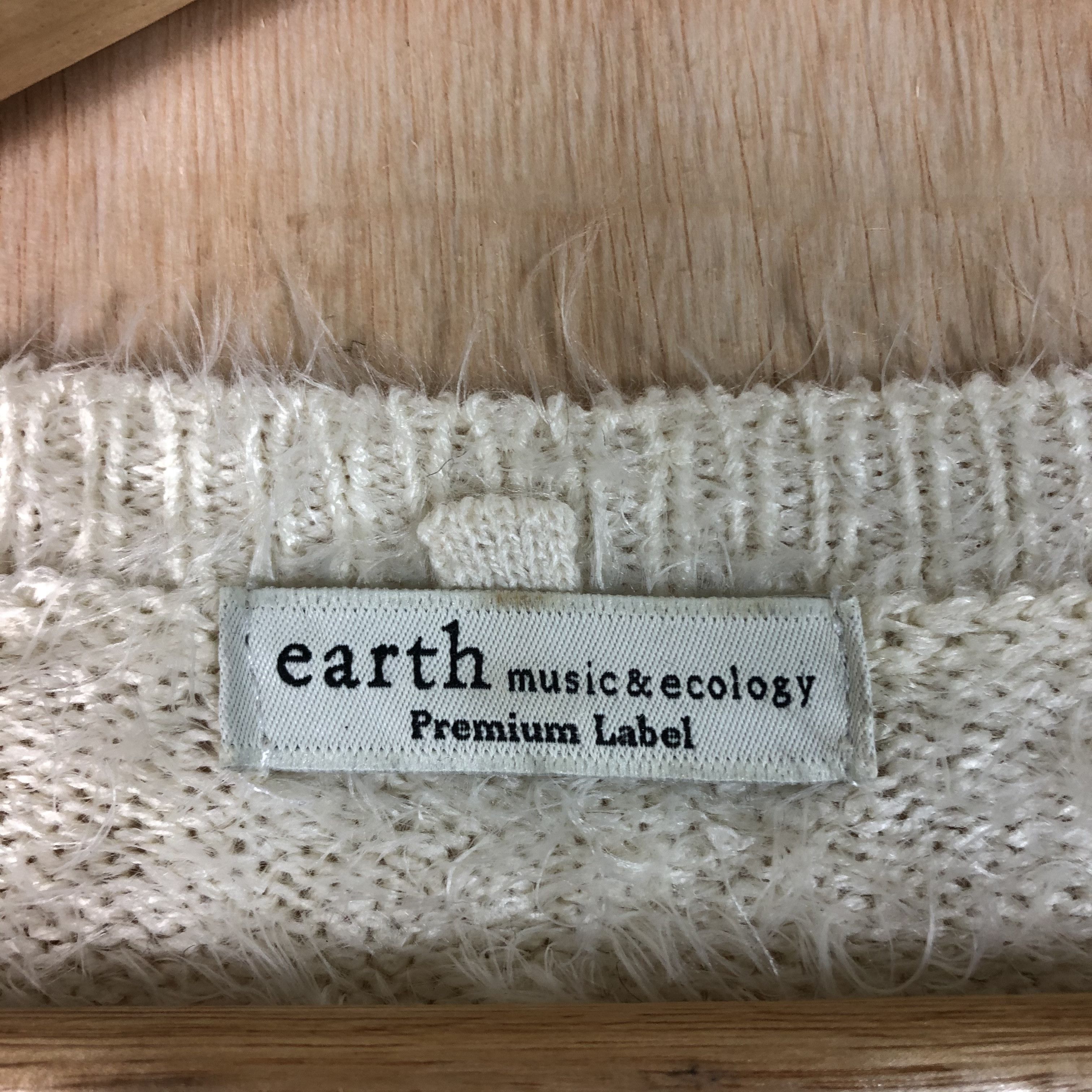 Homespun Knitwear × Japanese Brand DLL Earth Music & Ecology White Mohair shaggy Knitwear #c075 Size US S / EU 44-46 / 1 - 8 Thumbnail