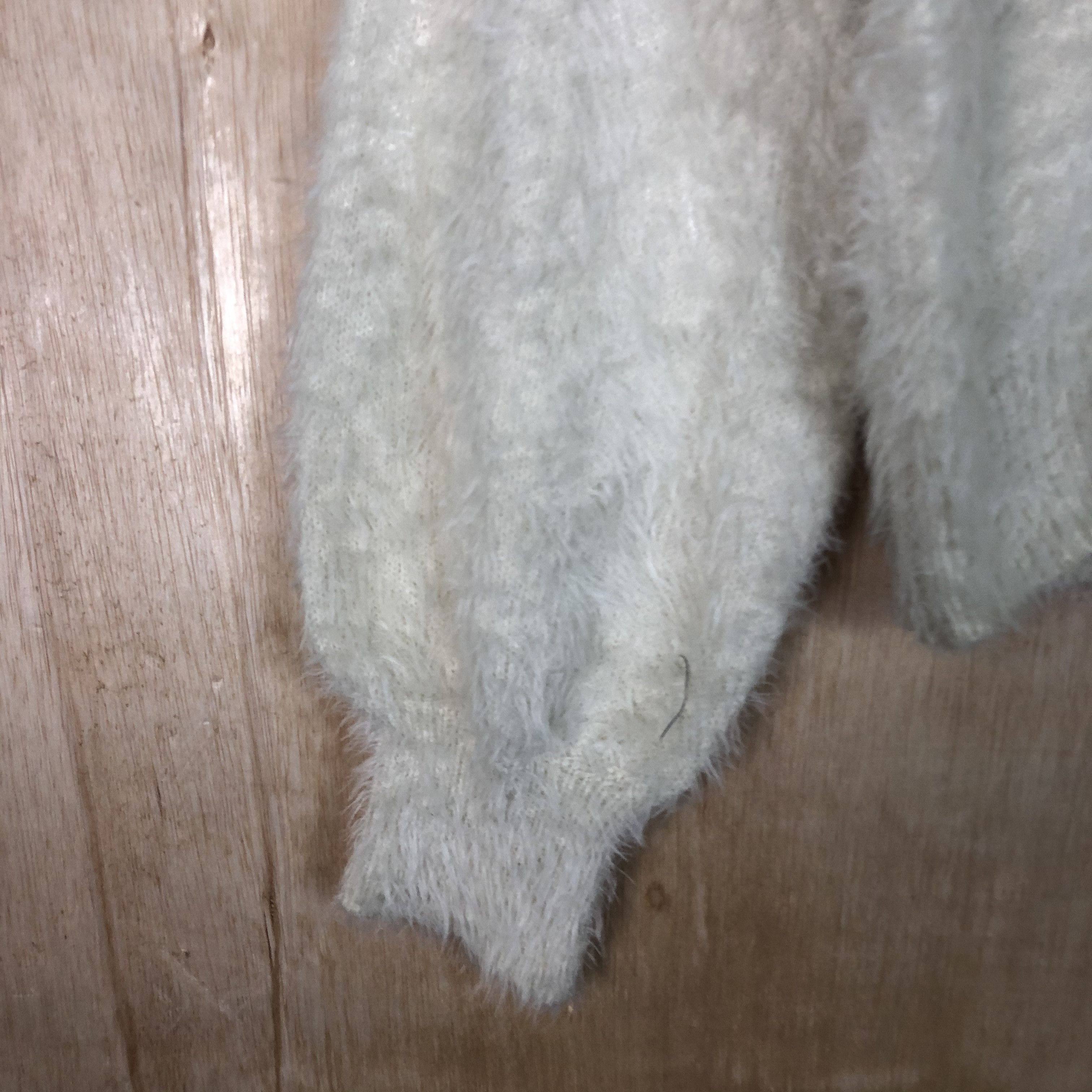 Homespun Knitwear × Japanese Brand DLL Earth Music & Ecology White Mohair shaggy Knitwear #c075 Size US S / EU 44-46 / 1 - 6 Thumbnail