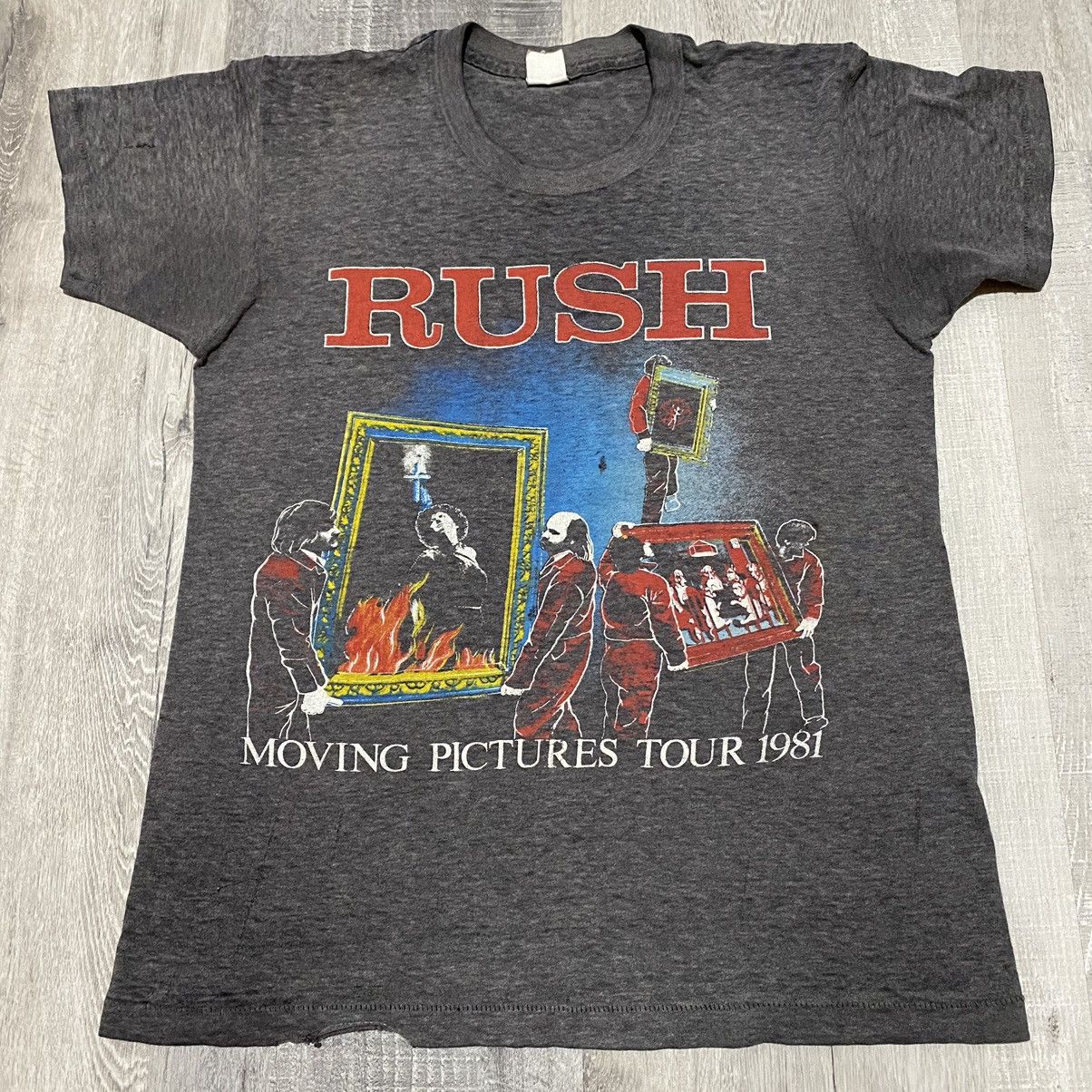 T-shirt Vintage Rush Moving Pictures - Taille S Noir, Réimpression Années 80/90, Coton