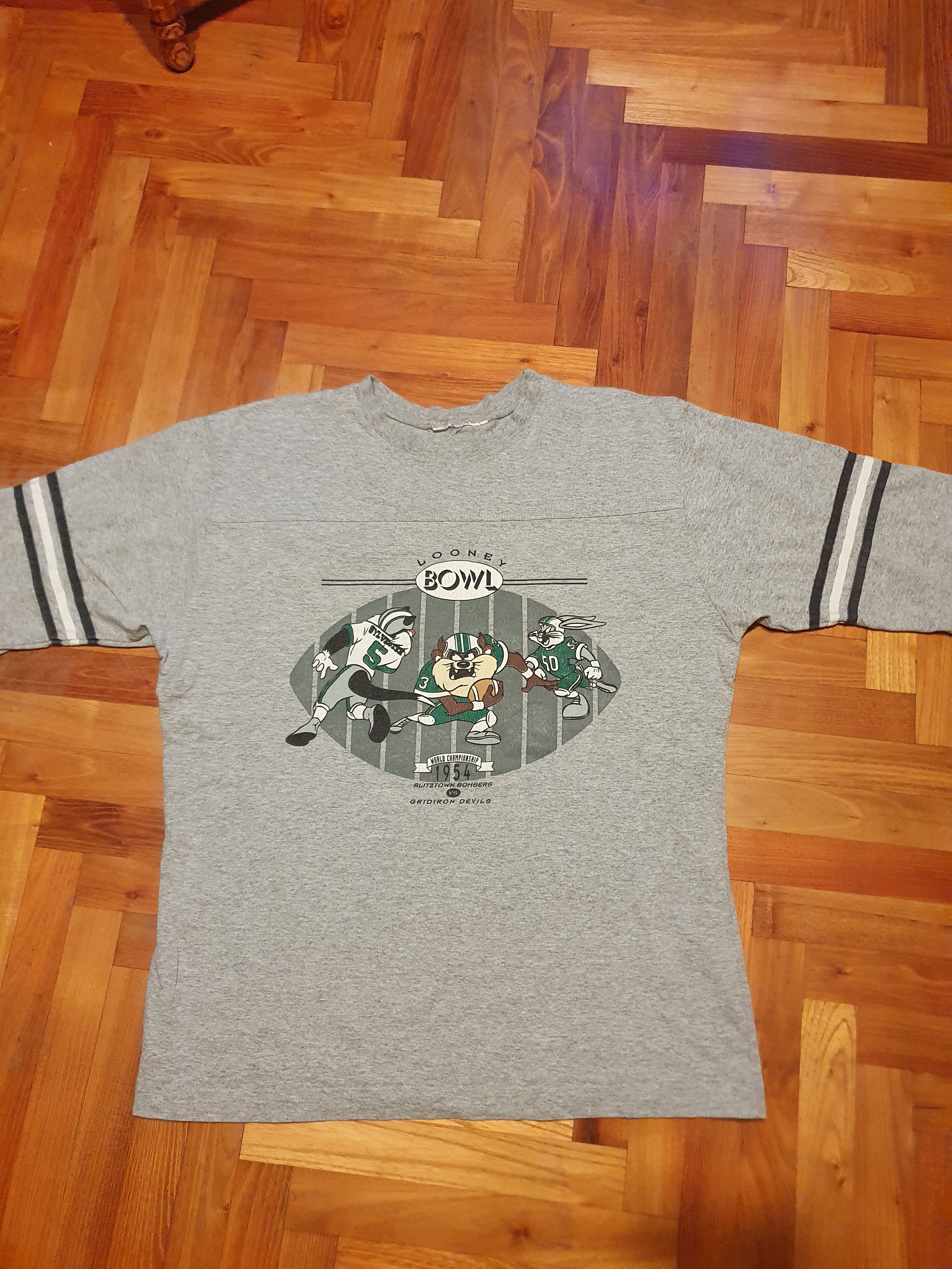 Acme Clothing × Vintage × Warner Bros Looney Bowl Warner Bros Vtg ACME Clothing Football Tee,sz L Size US L / EU 52-54 / 3 - 2 Thumbnail